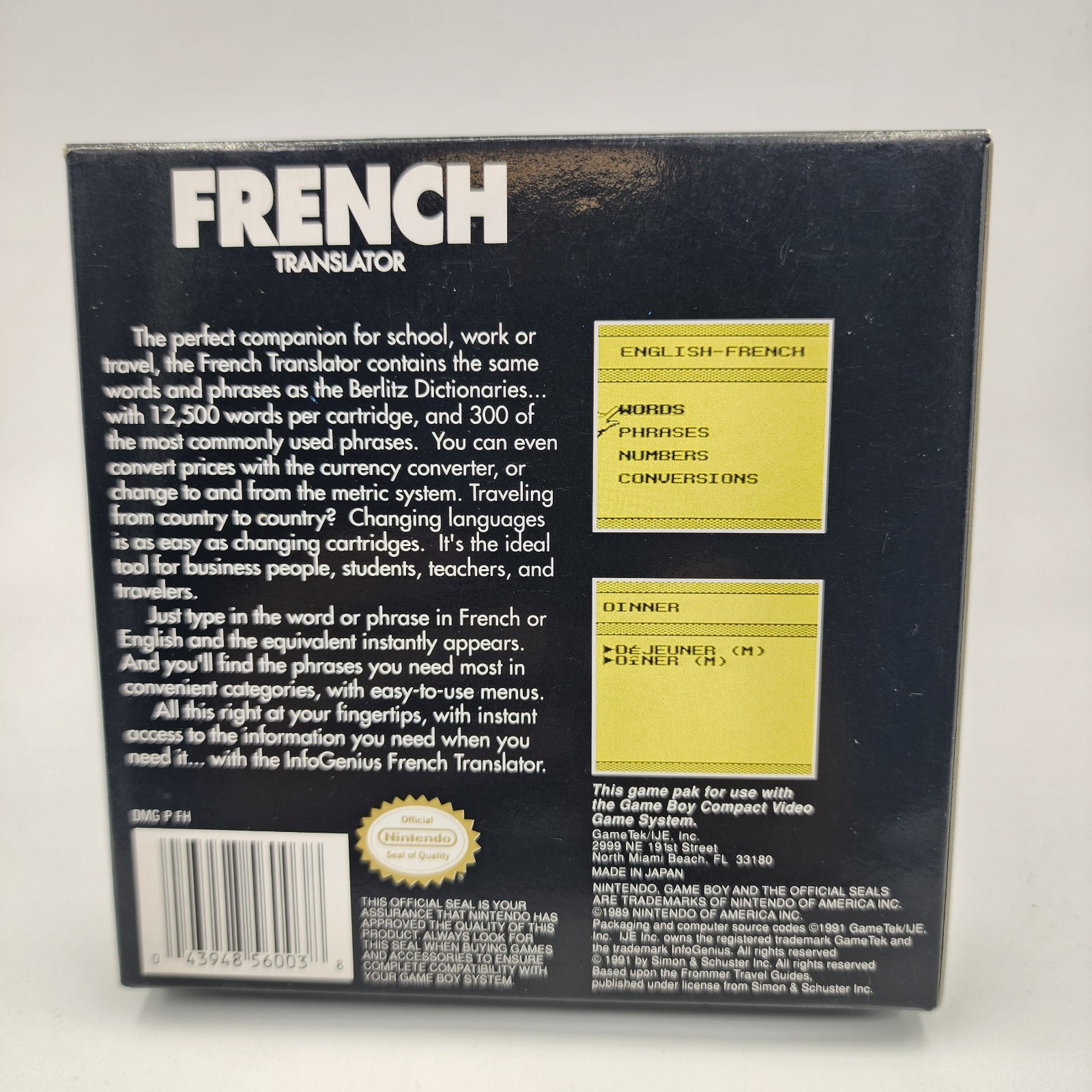 InfoGenius Productivity Pak: Berlitz French Translator – GameBoy *pre-owned
