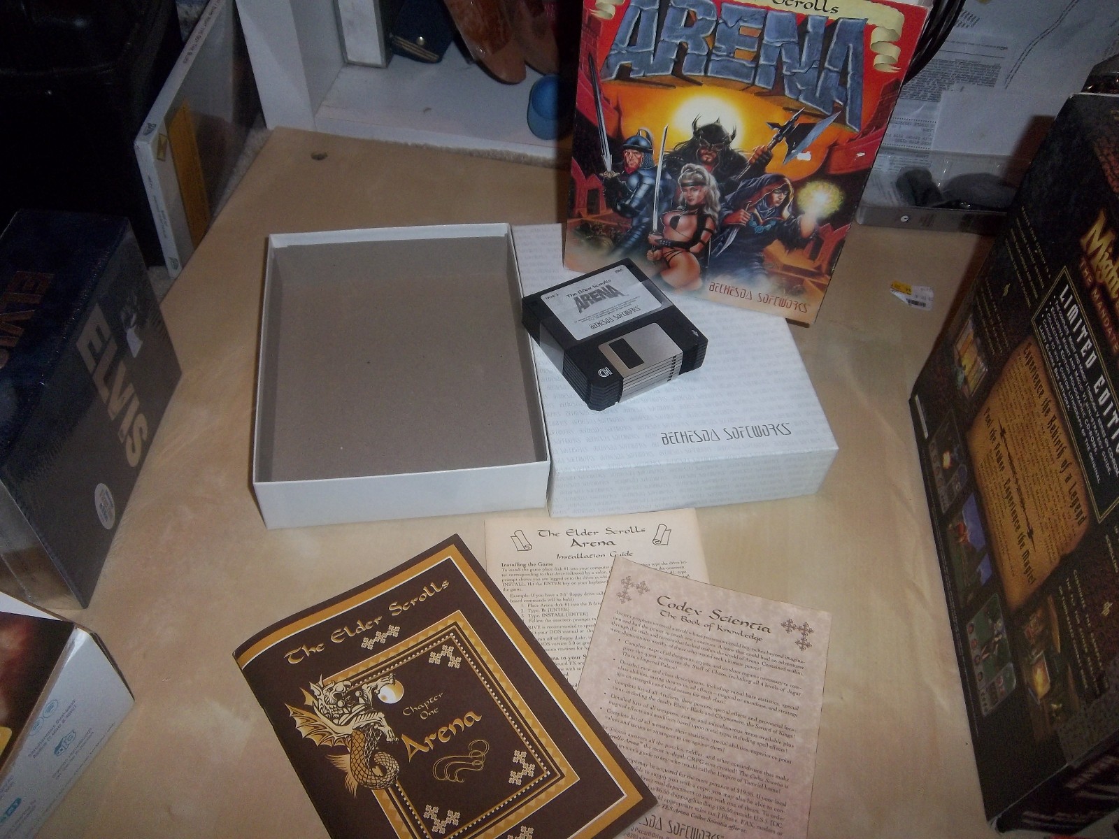 The Elder Scrolls Arena rare PC Big Box Game Bethesda 3.5 Floppy Disks Banded