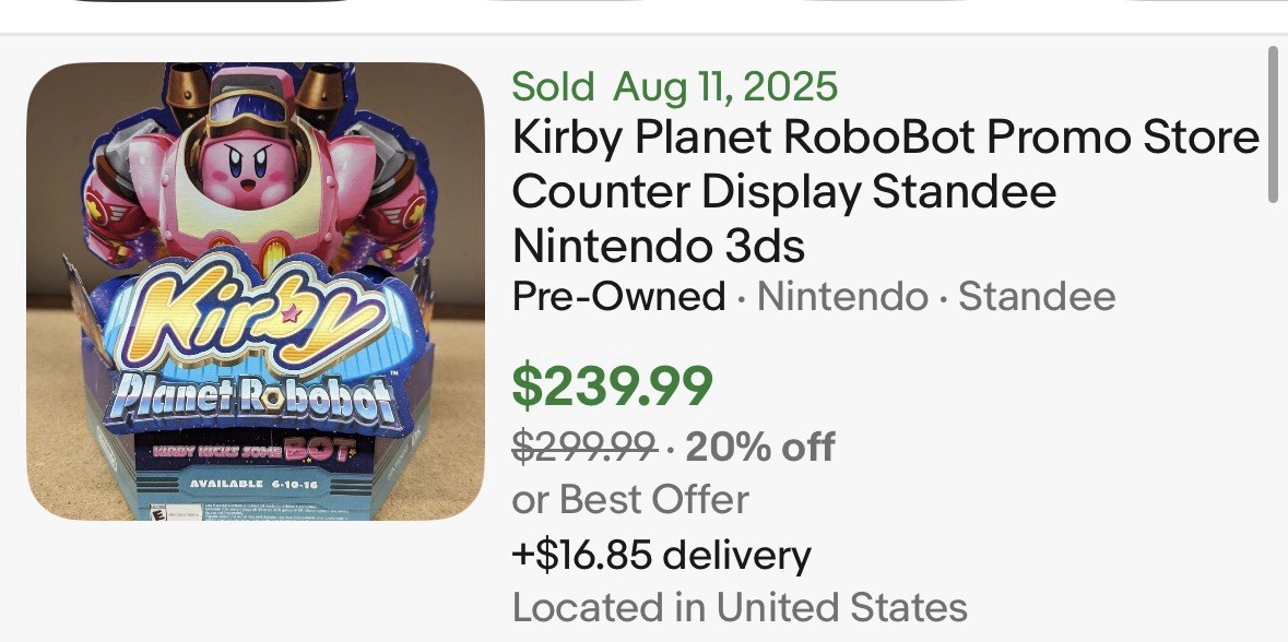 Kirby Planet RoboBot Promo Store Counter Display Standee Nintendo 3ds
