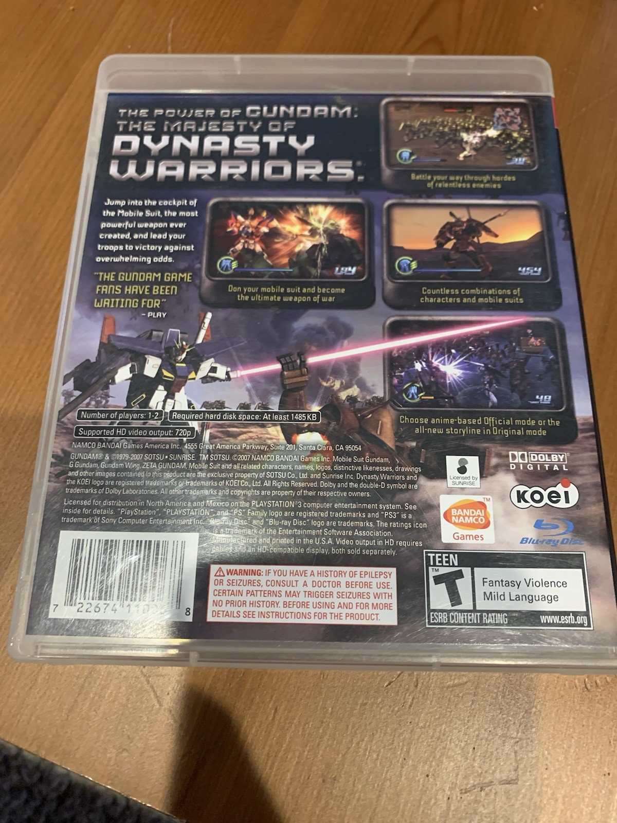 Dynasty Warriors Gundam 3 (Sony PlayStation 3 PS3) Complete w/ Manual Tested CIB