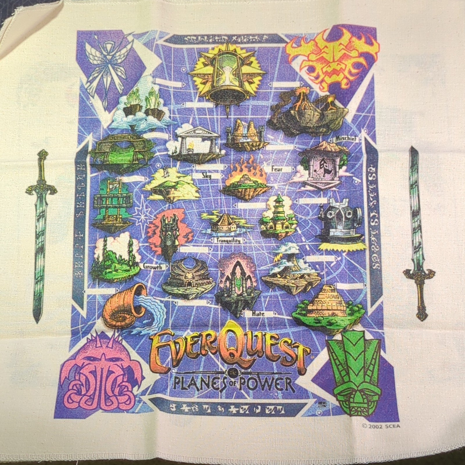 Sony Online Entertainment EverQuest Original PC Cloth Map Promo Inserts Lot
