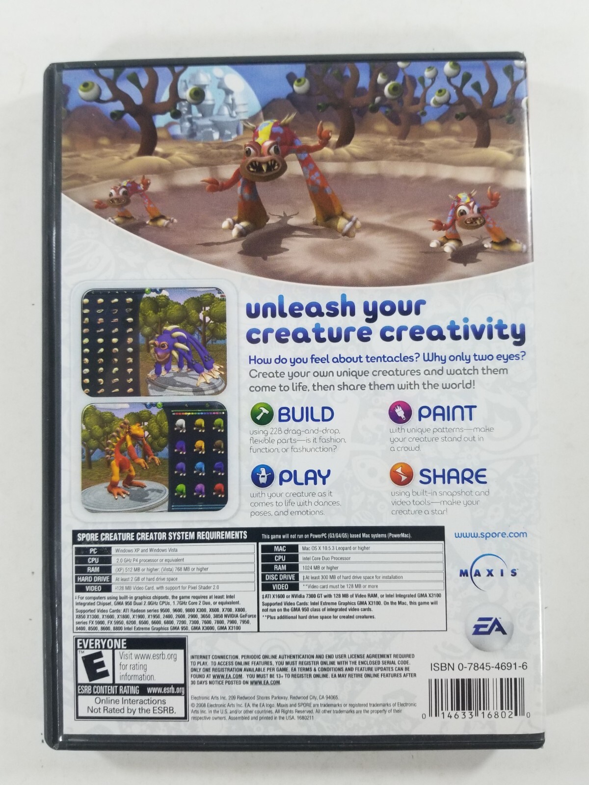 SPORE CREATURE CREATOR WINDOWS COMPUTER GAME 2008