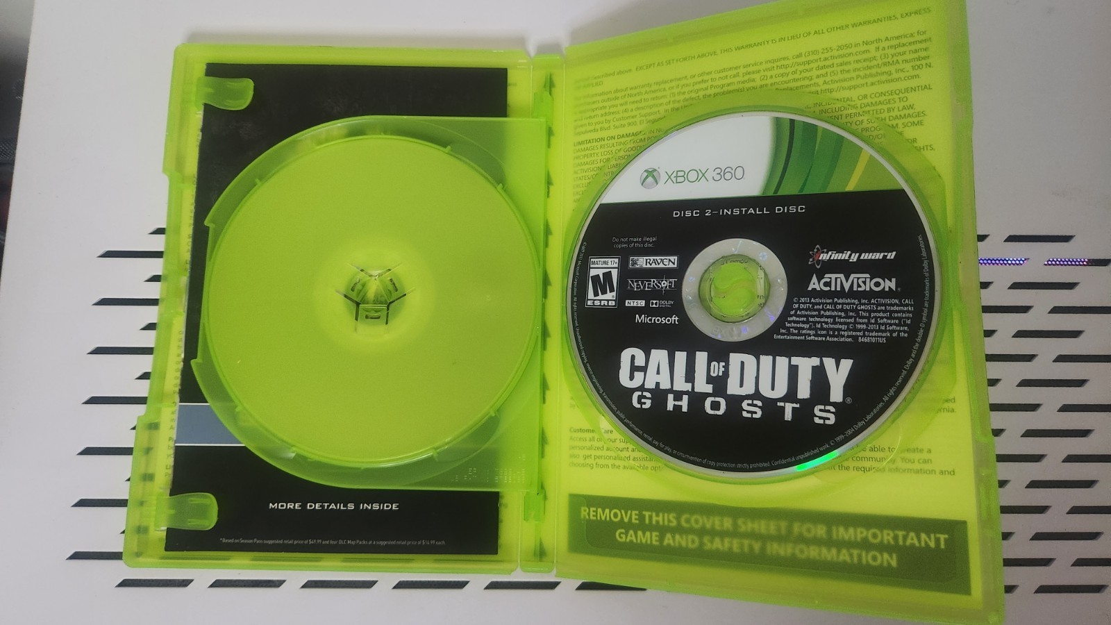 Call of Duty: Ghosts Xbox 360 w/ Bonus Map, Multiplayer, Online, Activision 2013