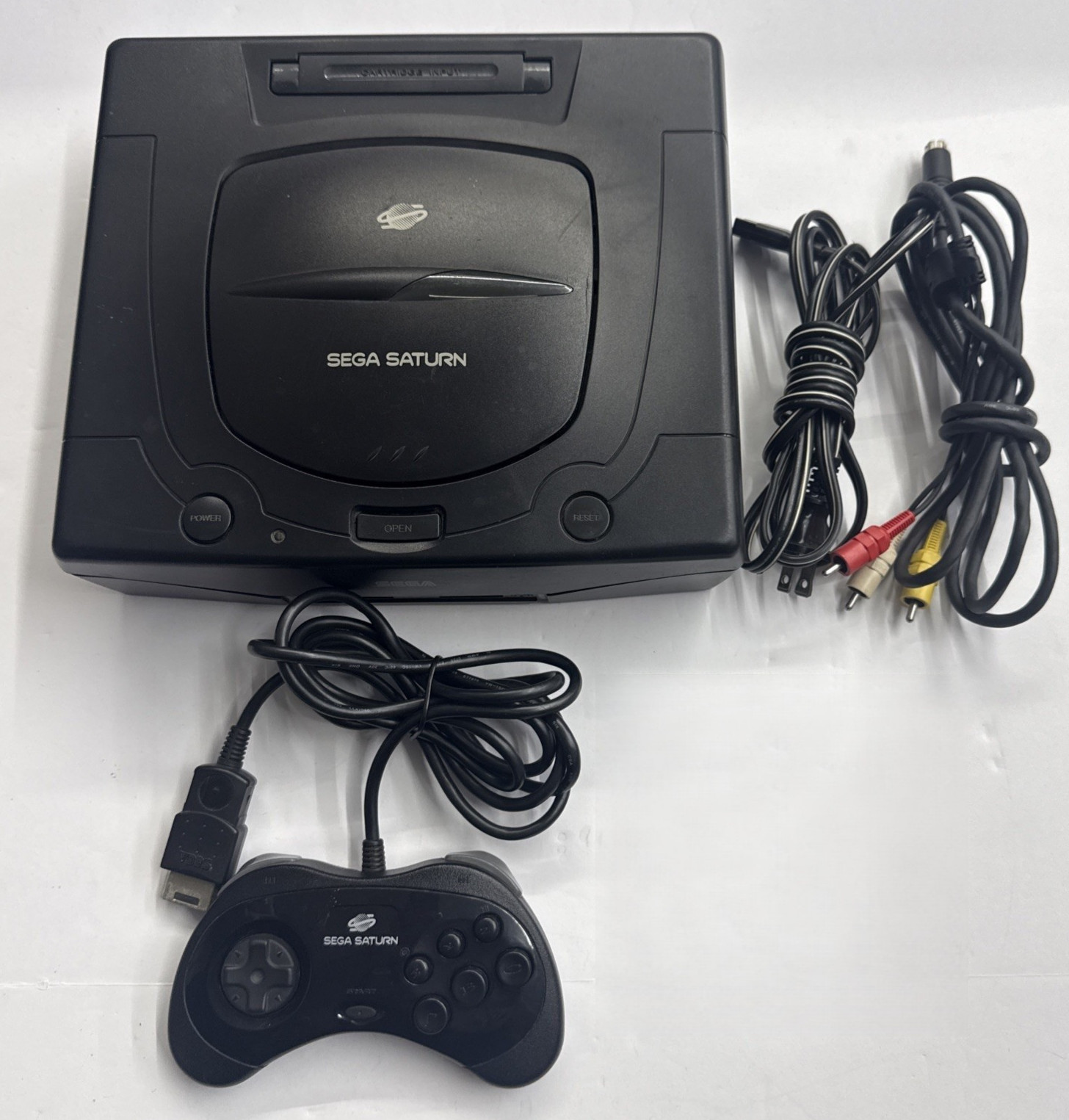 SEGA Saturn Black Console Complete W/ Controller Tested FREE SHIPPING!
