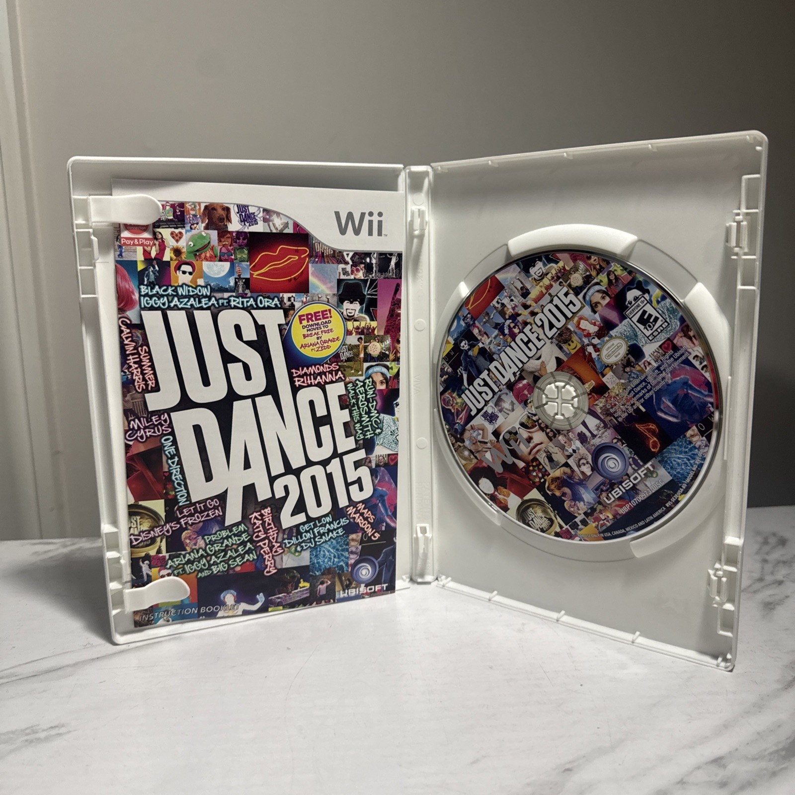 Just Dance Nintendo Wii 2015 Ubisoft Rythm Series 40+ Songs w/ Case & Manual CIB