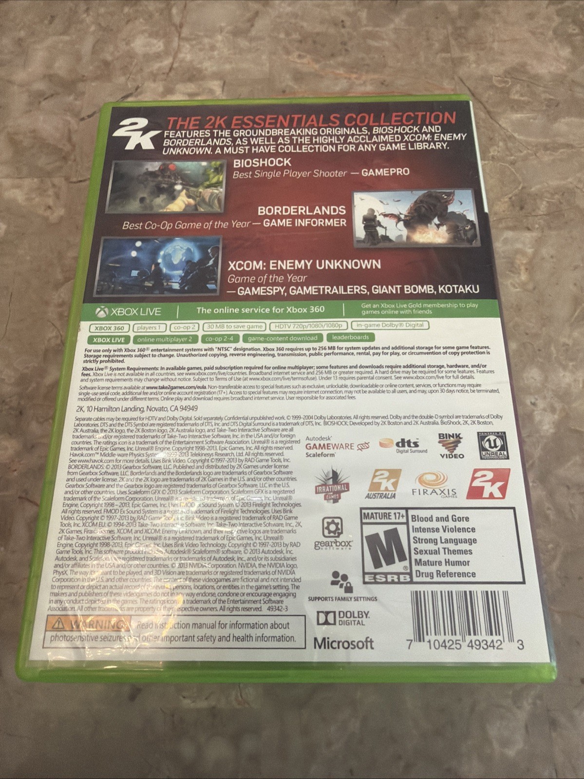 2K Essentials Collection Microsoft Xbox 360 CIB MINT Bioshock Borderlands XCOM