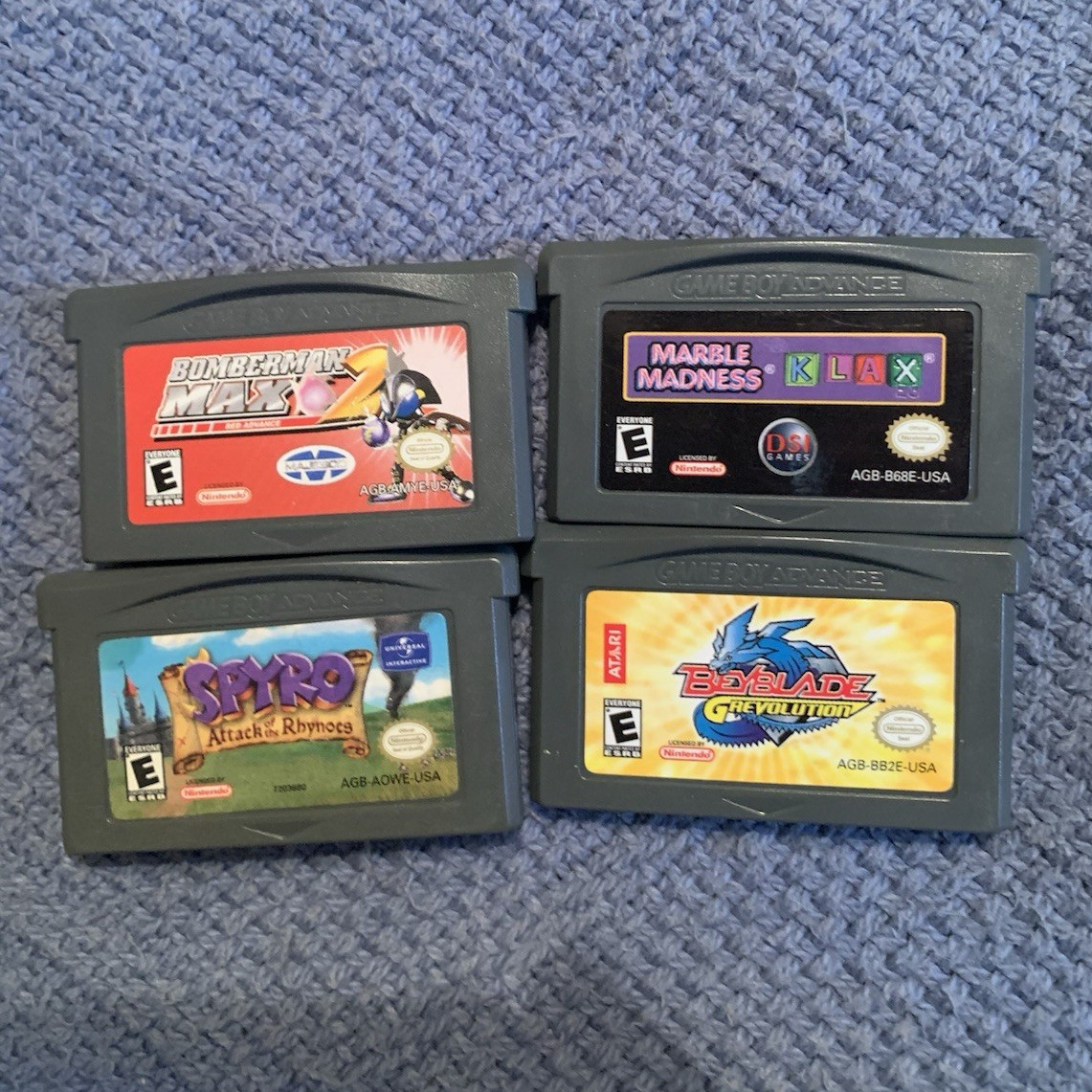 Nintendo Game Boy Advance Lot of 4 Games: Bomberman Max 2, Spyro, Beyblade