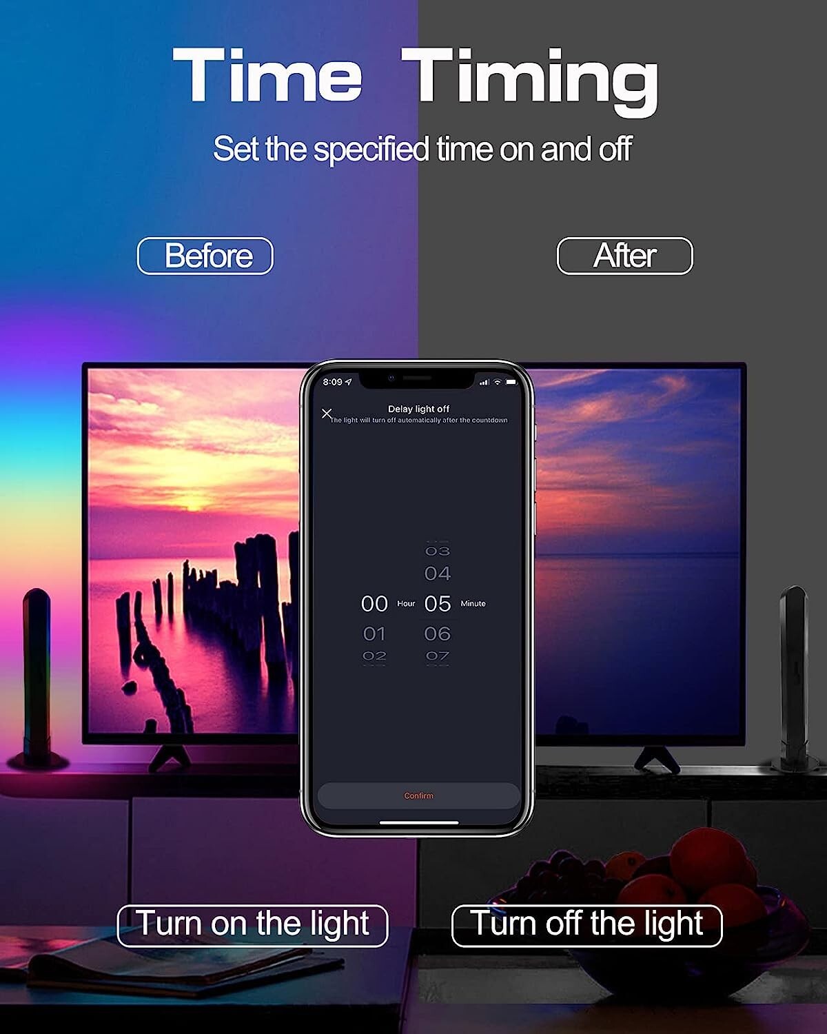 Smart LED Light Bar Desktop Mood Light RGB Computer Ambience Light Music US