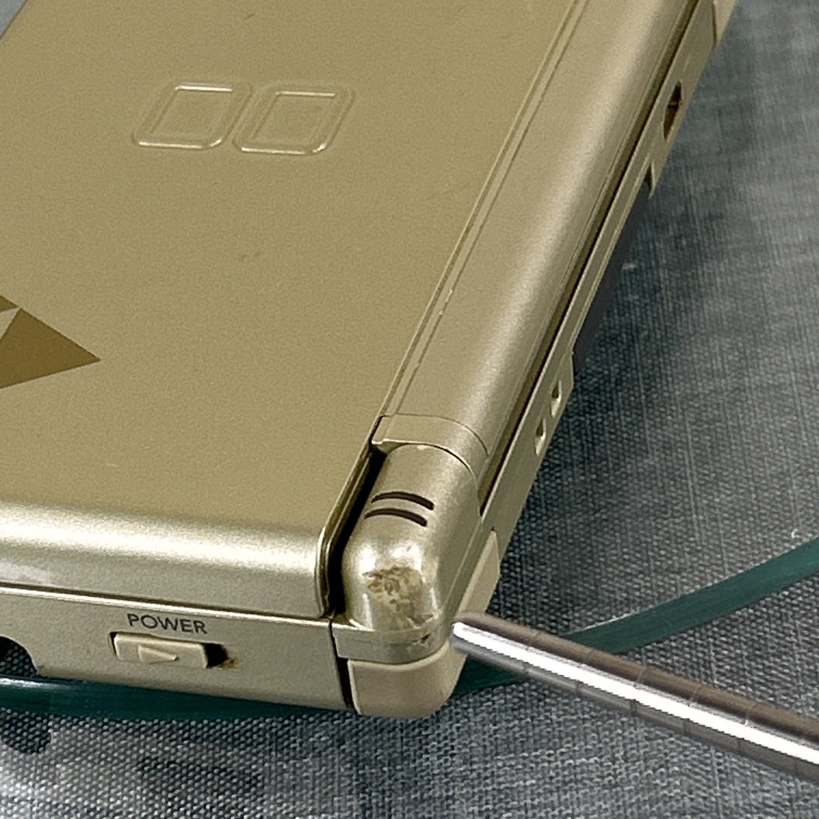 Nintendo DS Lite Gold Zelda Edition Handheld Console w/ Triforce Logo Charger