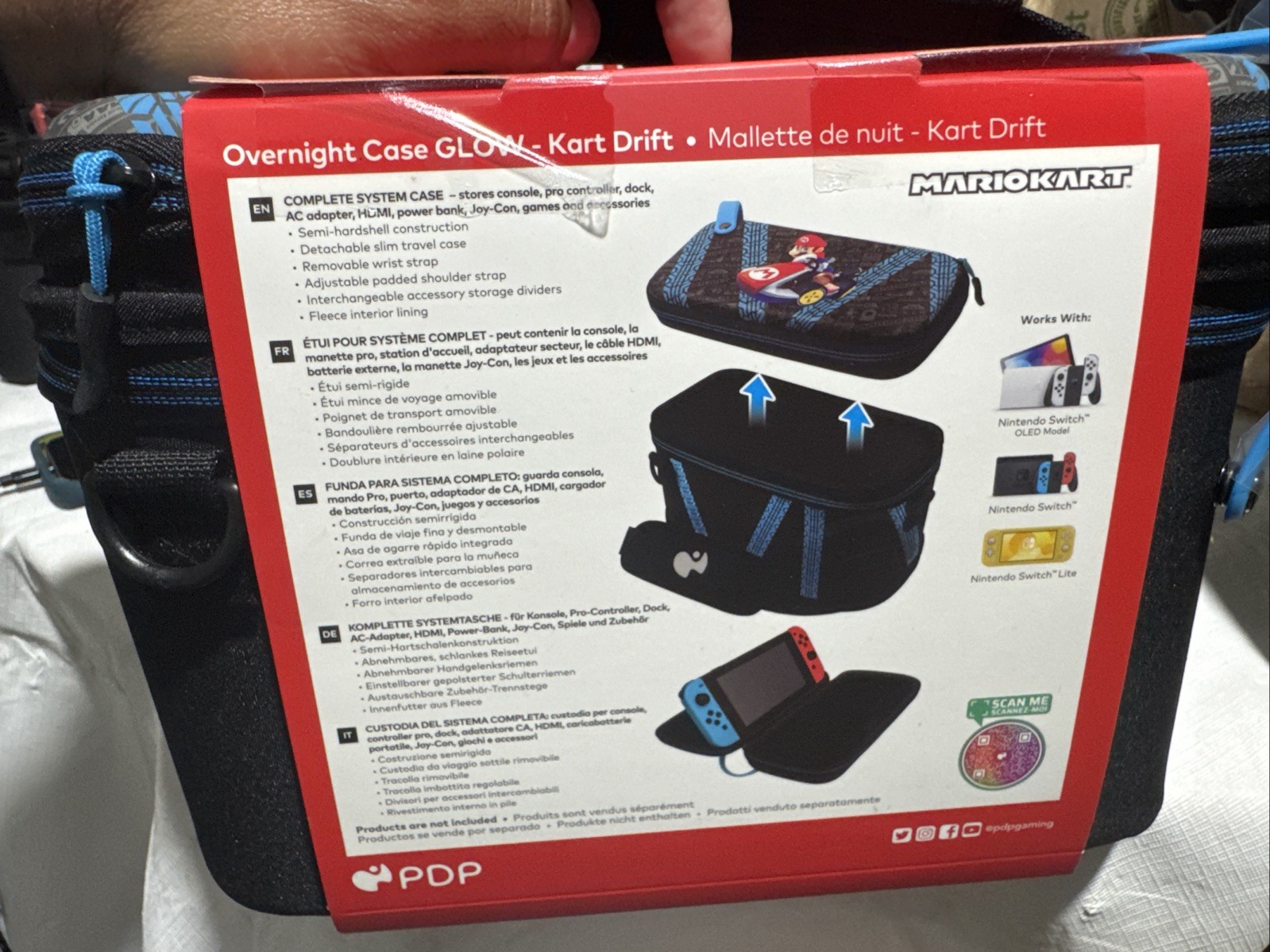 PDP Nintendo Switch Mario Kart Deluxe Travel Case Glow in the Dark