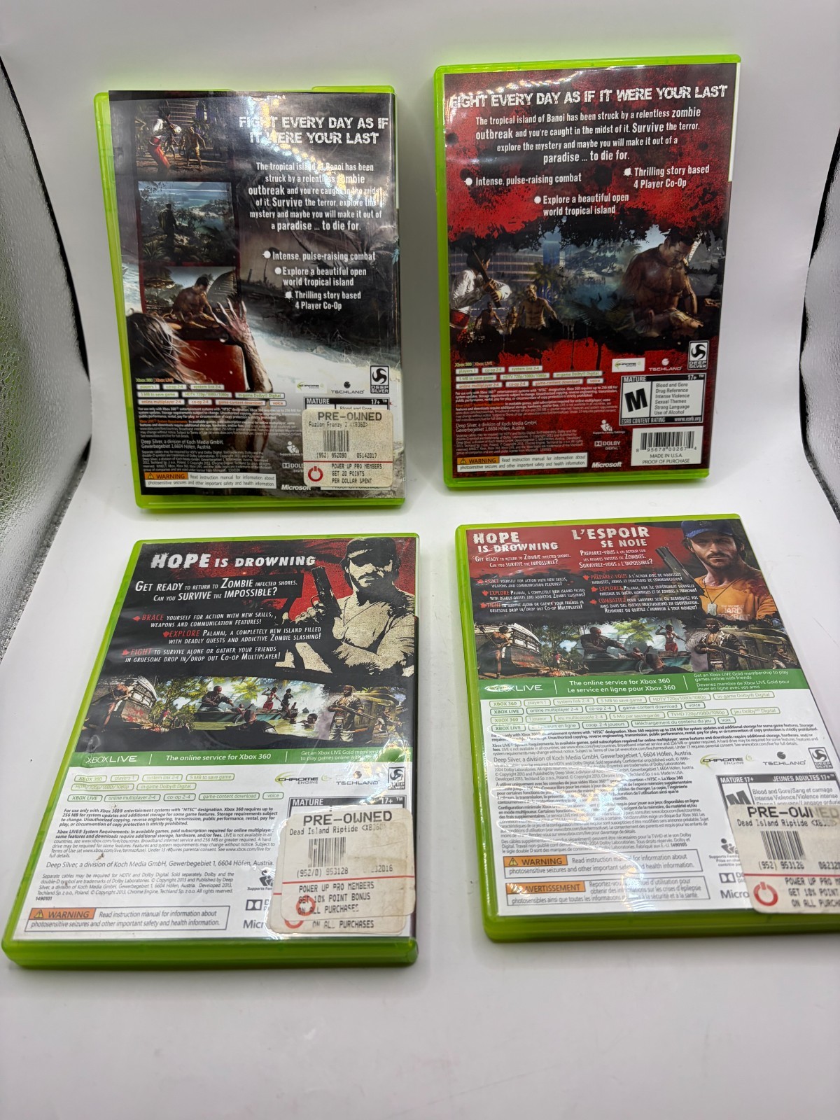 Xbox 360 Dead Island Special Ed. And Dead Island Riptide Special Ed. 4 Game Lot