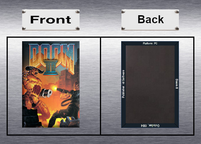 DOOM and DOOM II Video Game Box Art *PC* High Quality Magnet / Set