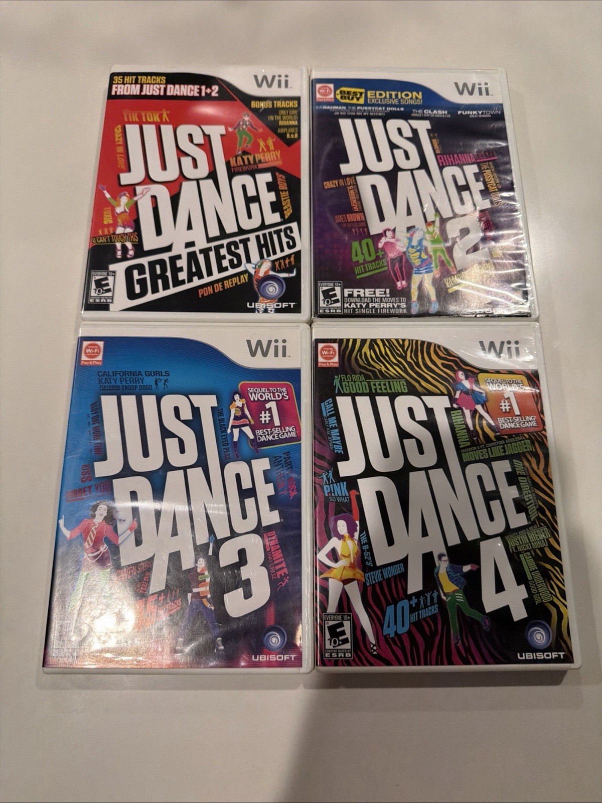 Just Dance Wii Bundle! Just Dance Greatest Hits, 2 ,3, & 4!!!!