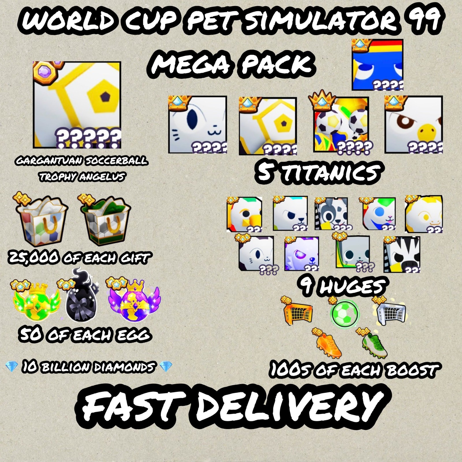Pet simulator 99 | World cup mega pack | Gargantuan | Ps99 | World cup