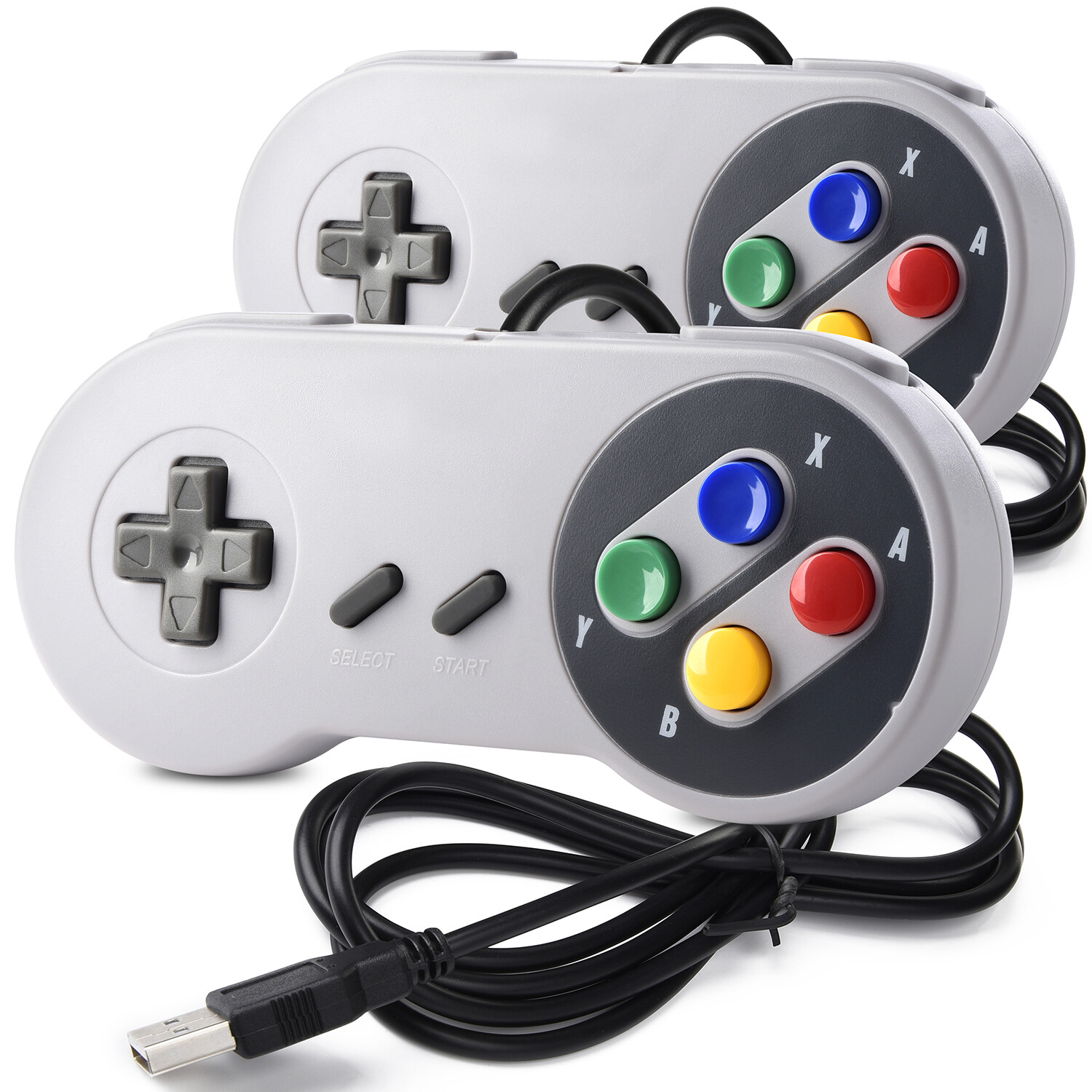 2 Pack SNES Retro USB Super SNES Controller Gamepad for PC & MAC Raspberry Pi