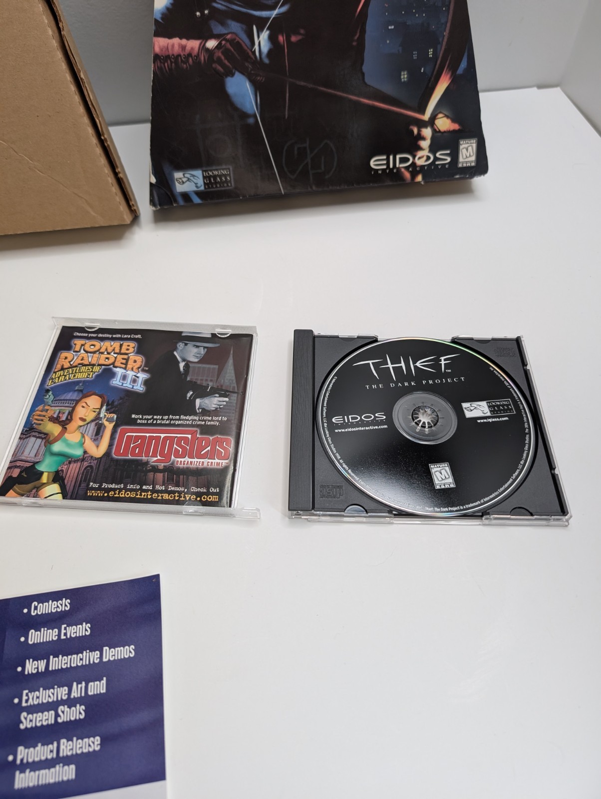 Thief Dark Project EIDOS Trapezoid Big Box PC Game Complete CIB Demo Disk 1998