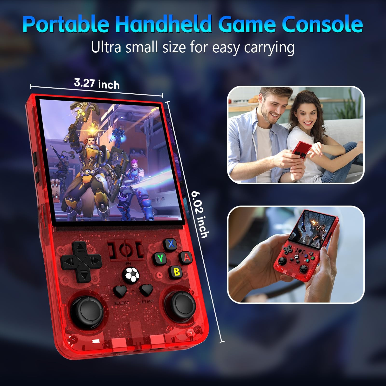 R36MAX Handheld Game Console, Retro Gaming Console with 4000mAh Battery 4.0”IPS