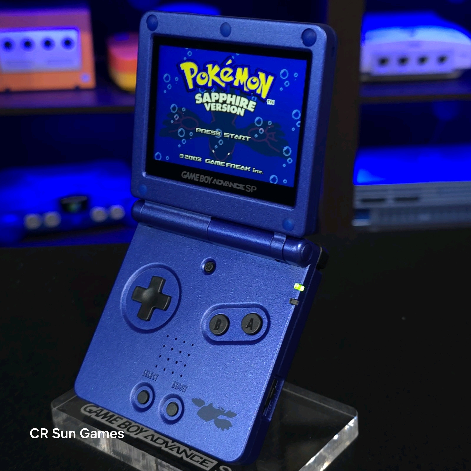 Blue Nintendo Game Boy Advance GBA SP IPS MOD Adjustable Brightness – Kyogre