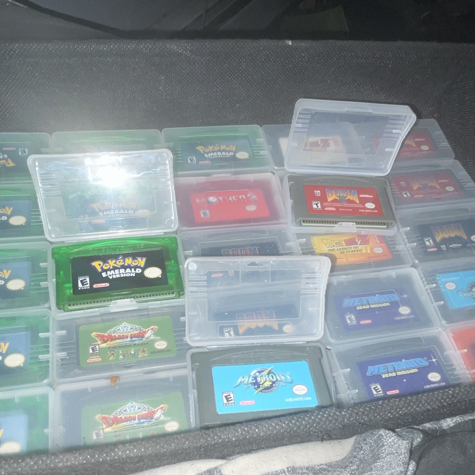 Nintendo Game Boy Advance Cartridge Game Lot Pokémon Emerald, Doom II, Metroid +