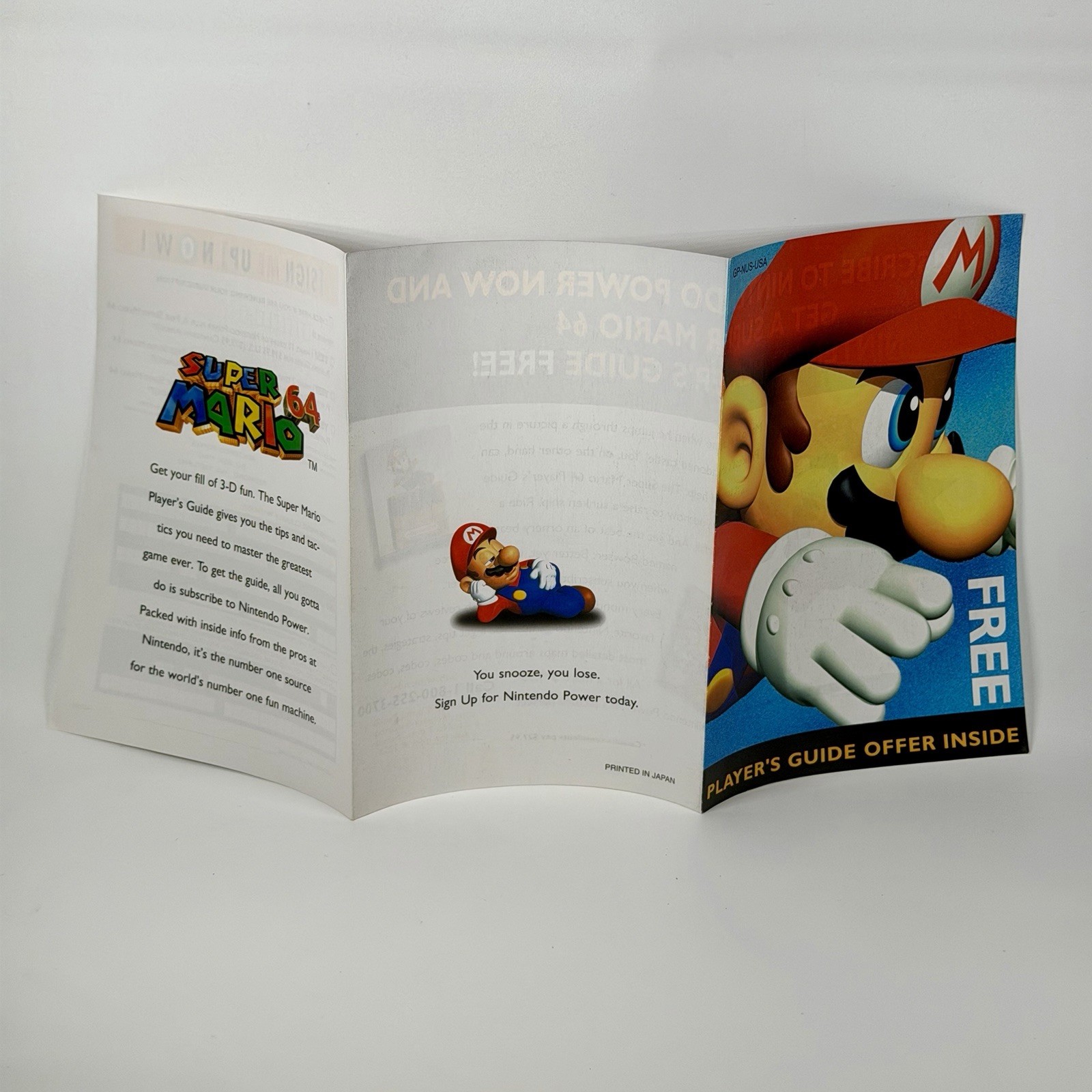 Super Mario 64 Nintendo 64 N64 Authentic W/ Players Guide Offer Flyer GP-NUS-USA
