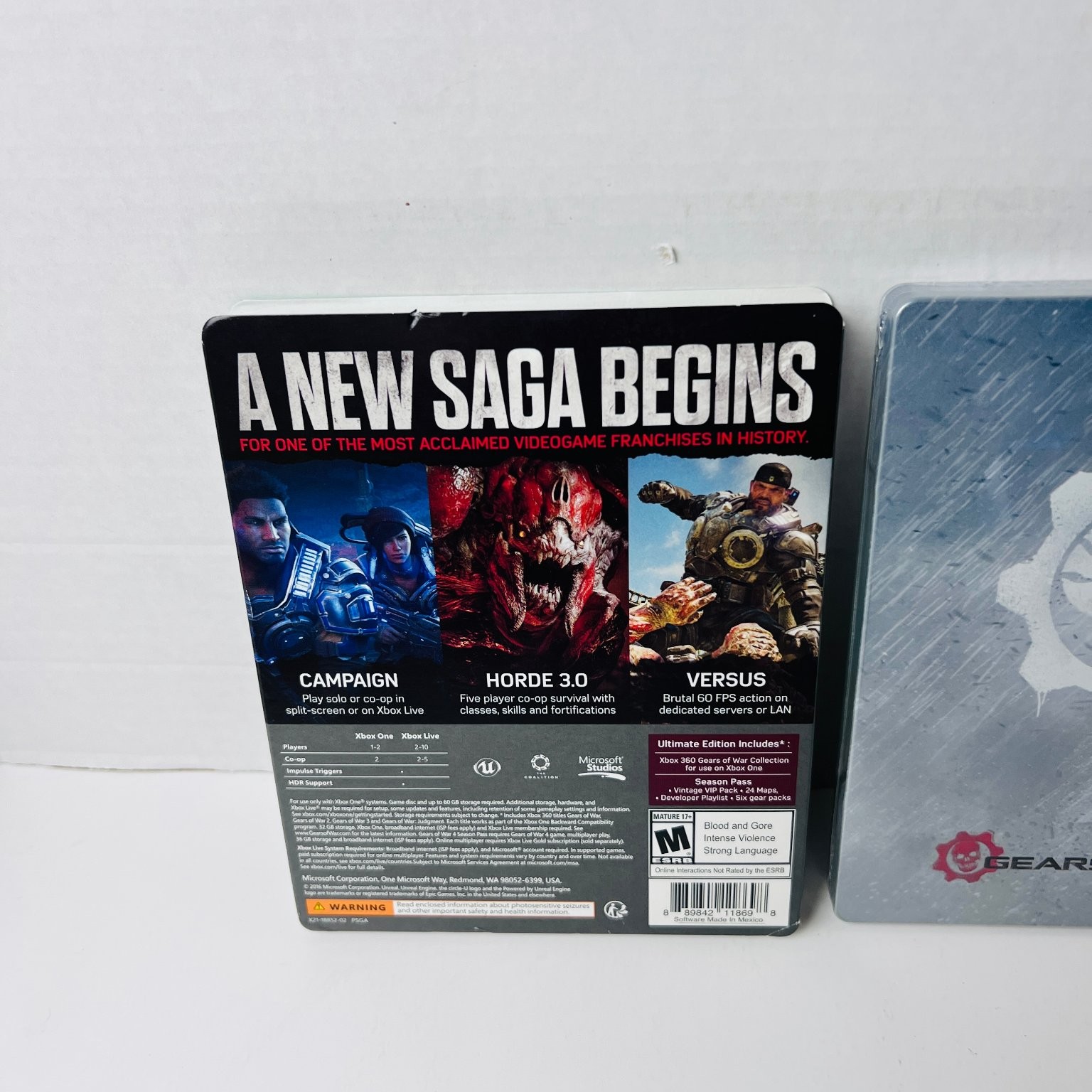 Gears of War 4 Ultimate Edition Xbox One Video Game Steelbook Minor Dent New