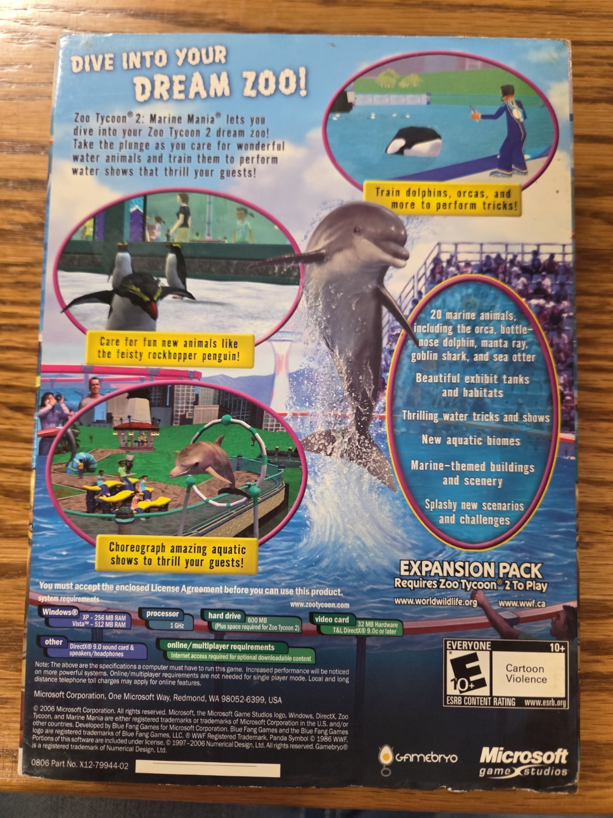 Zoo Tycoon 2 Marine Mania Expansion Pack 2006 Windows PC CD