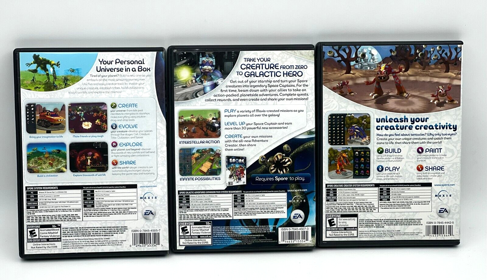 EA: Spore Base Game + Galactic Adventure + Creature Creator | COMPLETE