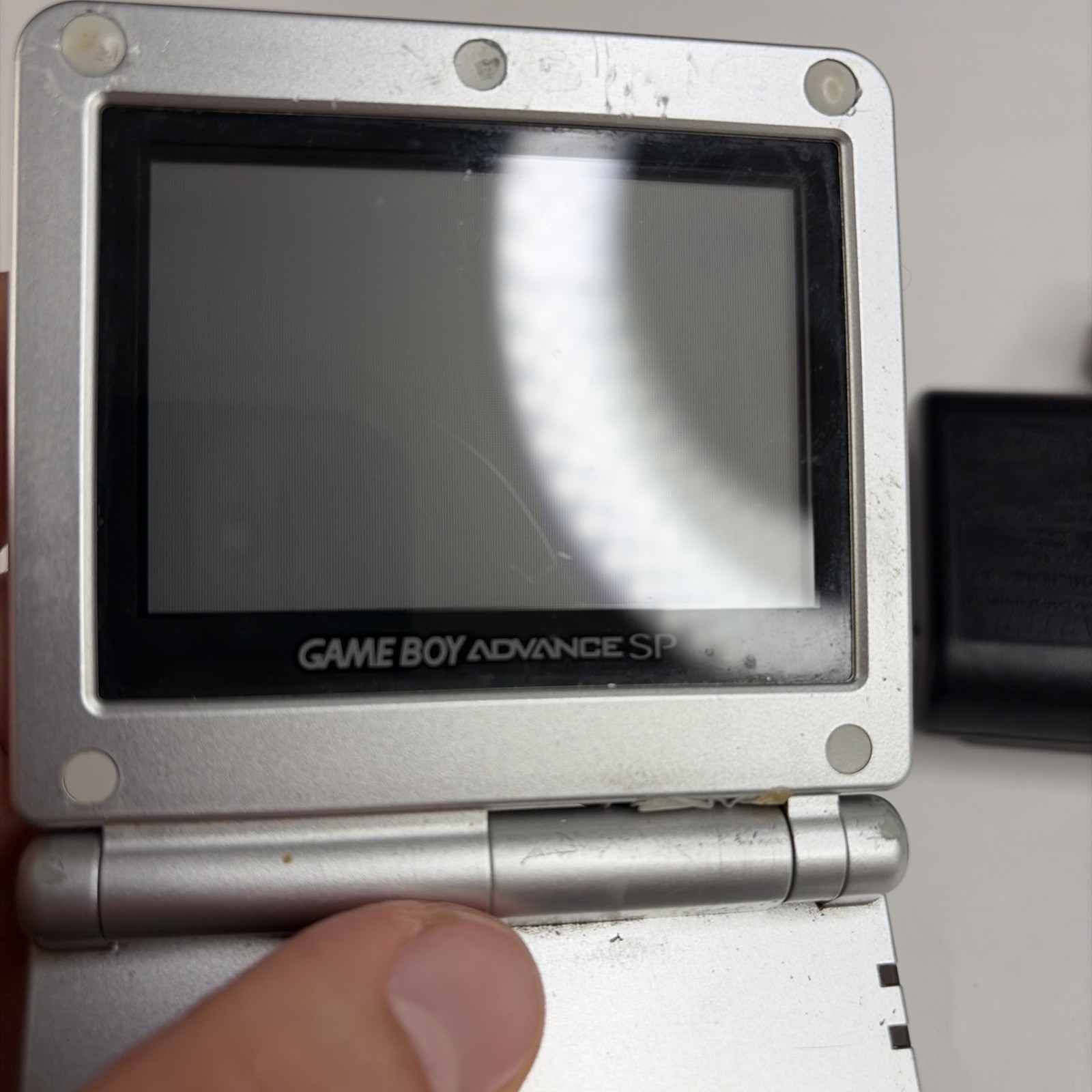 Gameboy Advanced sp GBA Platinum Silver Ags-001 Tested US Model