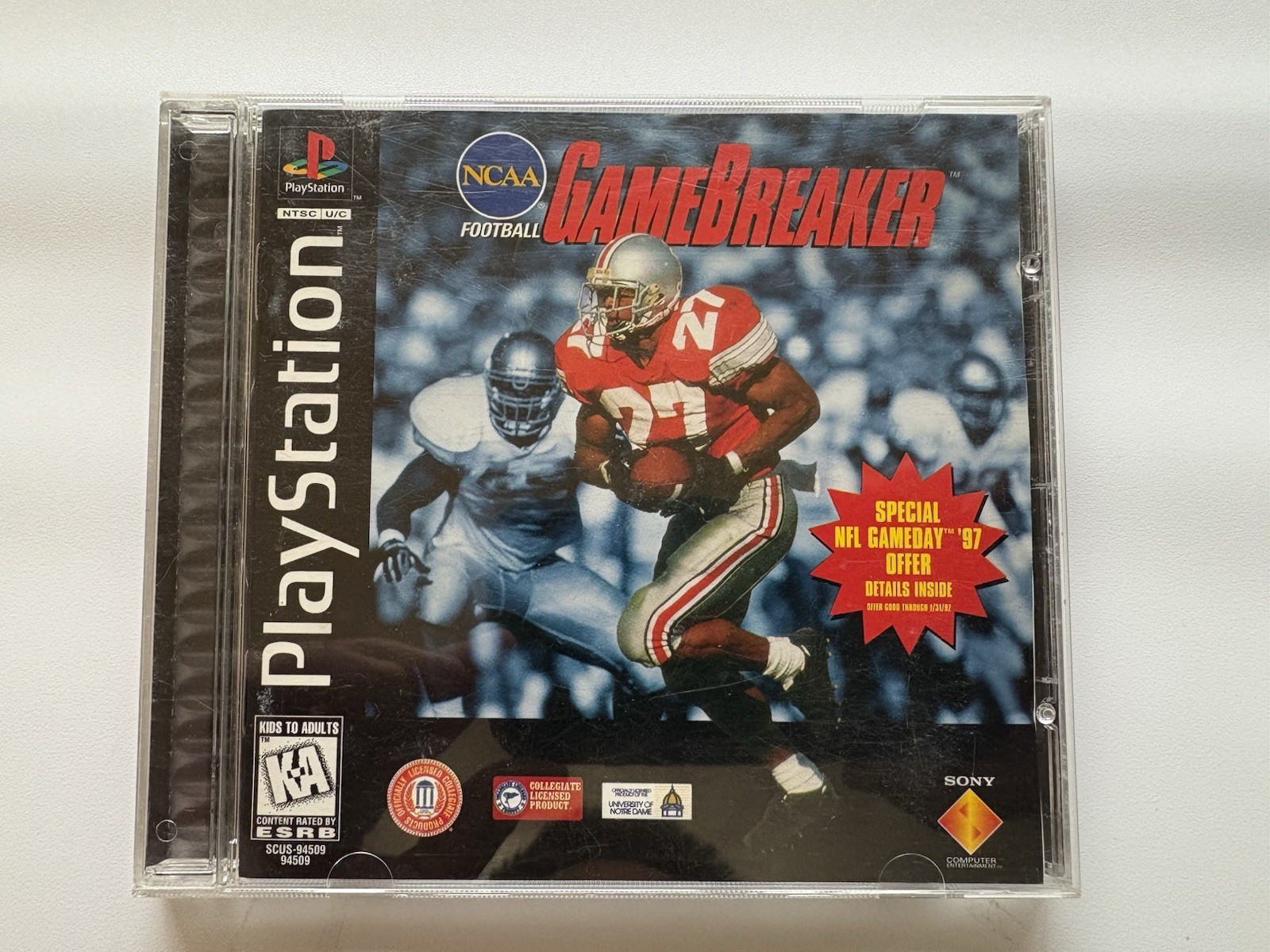 NCAA Football GameBreaker -PS1 Tested CIB Eddie George Buckeyes OSU PlayStation