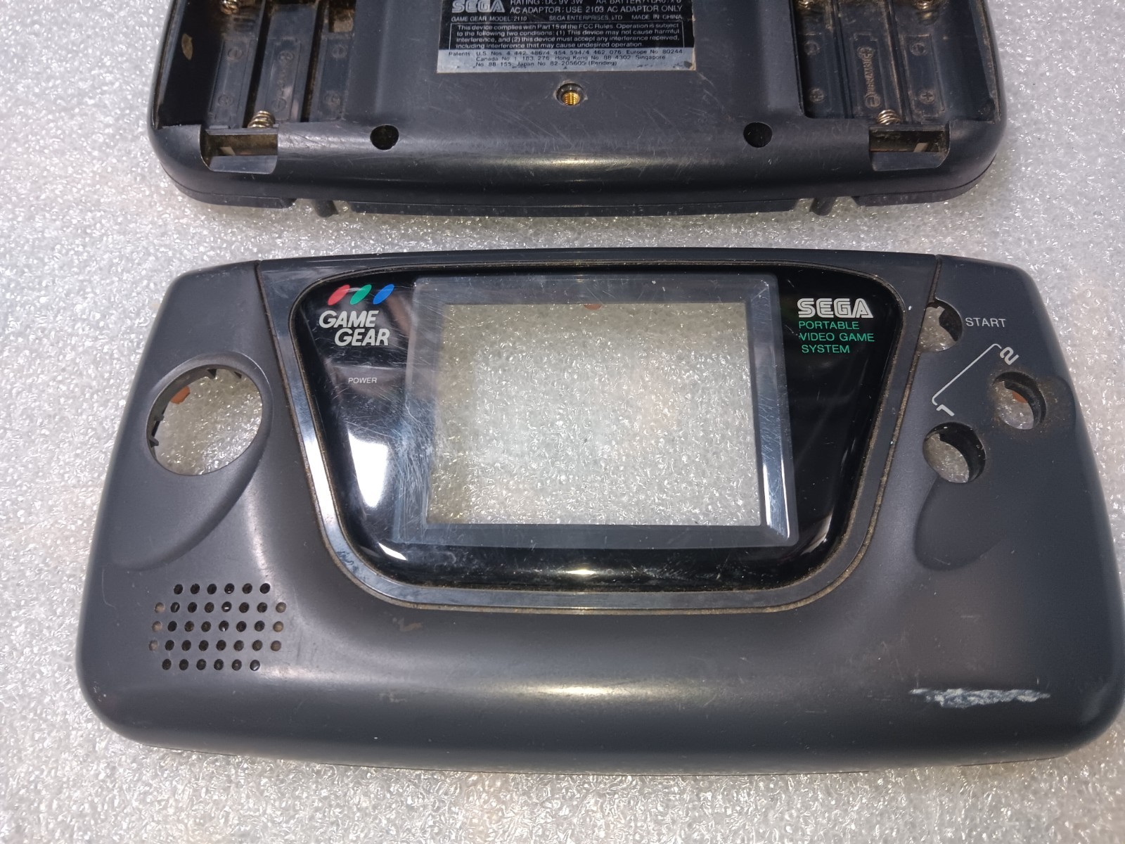 SEGA Game Gear 2110 EXACT EMPTY SHELL w/Glass Scratches ONLY-INTACT-SEE ALL