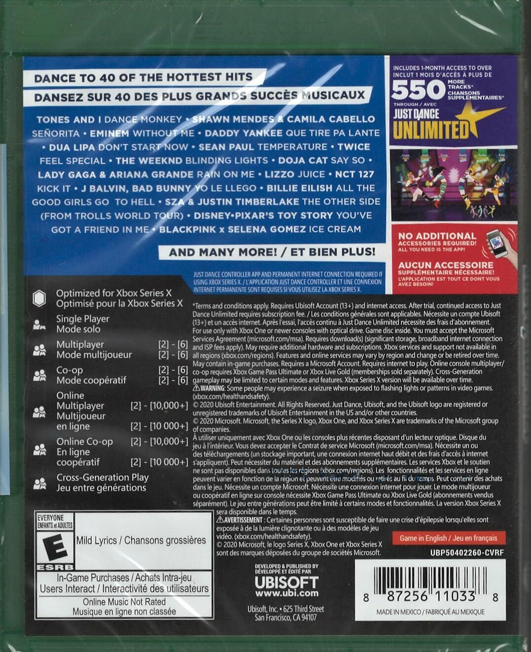 Just Dance 2021 Xbox One/Series X (Brand New Factory Sealed US Version) Xbox One