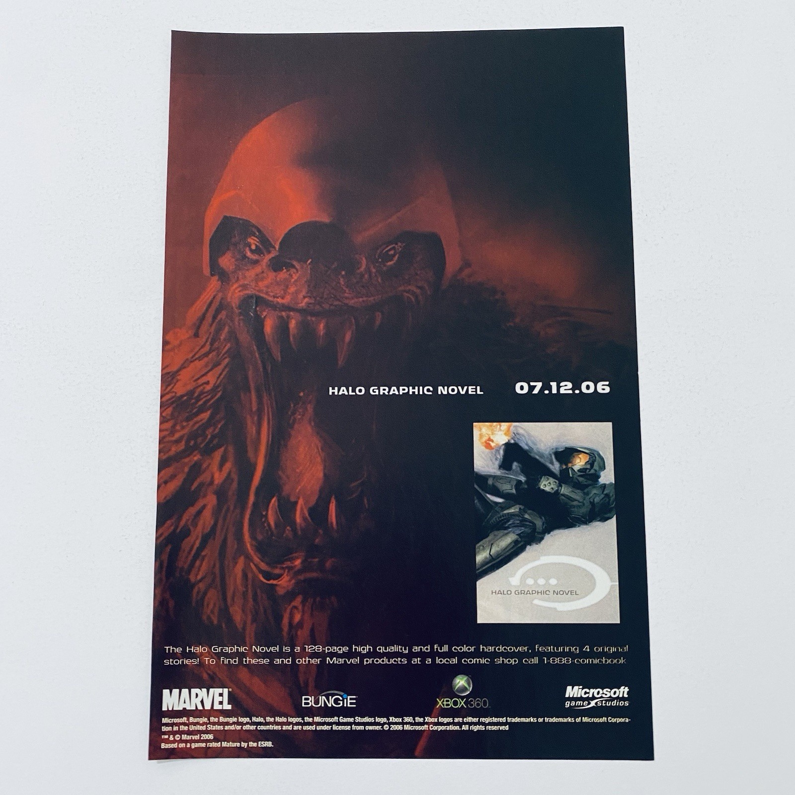 Halo Xbox Video Game Promo Poster Original 2000s Rare Print Ad + Free Postage