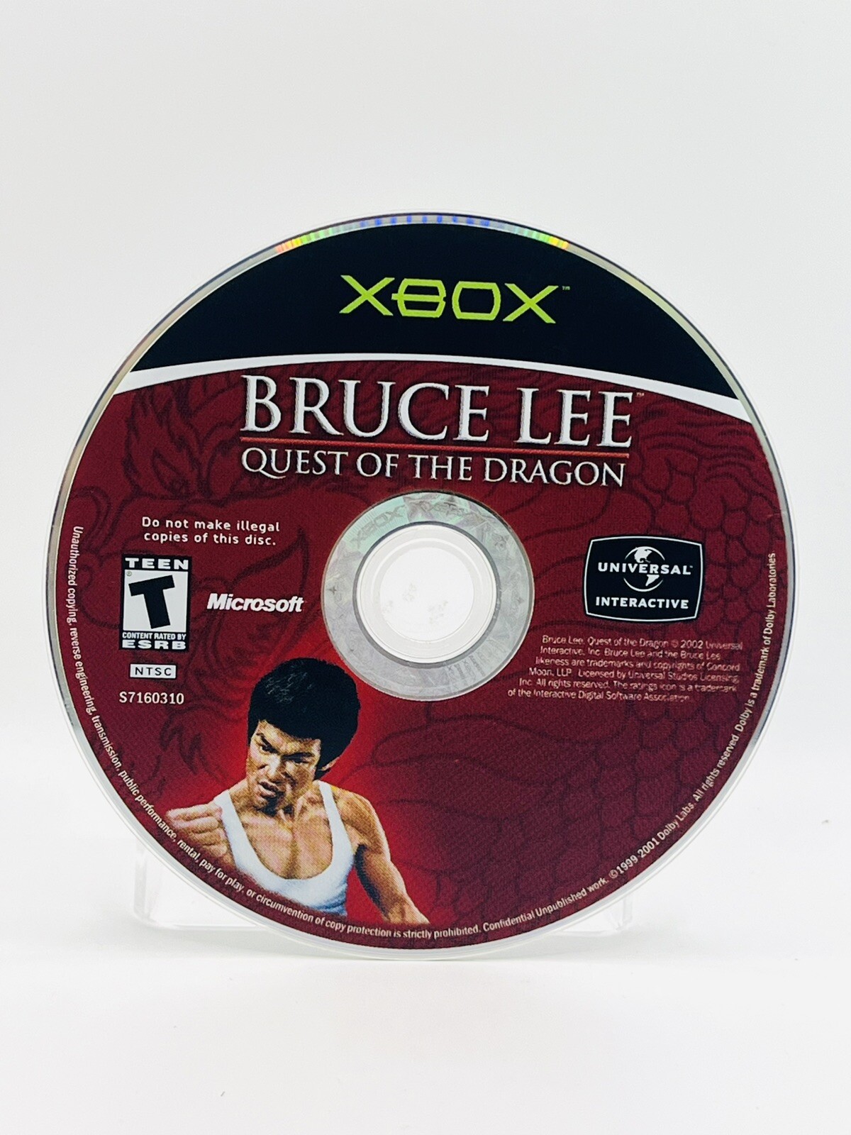 Bruce Lee Quest of the Dragon Xbox Game VTG Microsoft Disc Only Karate Kung Fu
