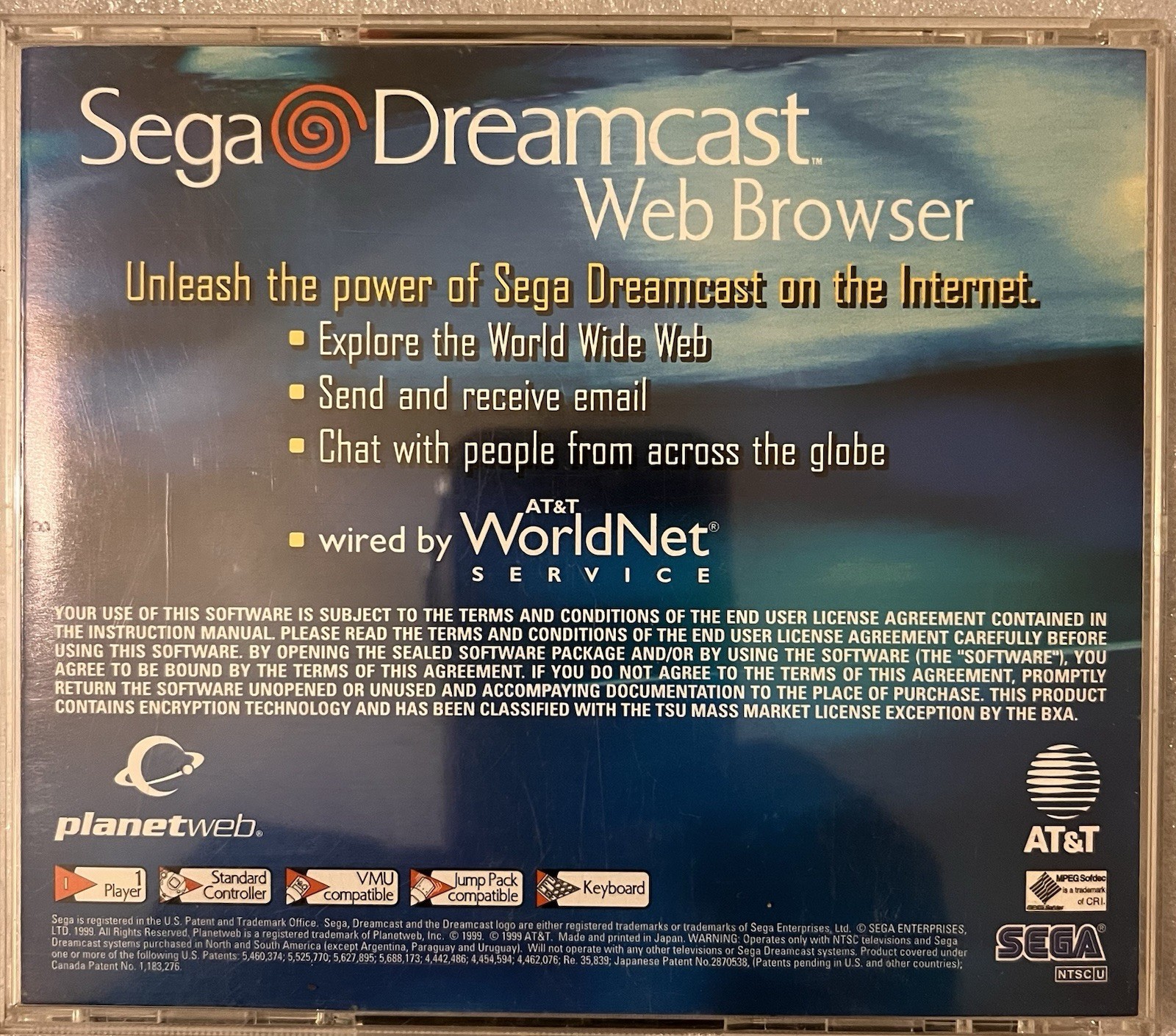 SEGA Dreamcast Web Browser 1999 NTSC-U/C Productivity Disc