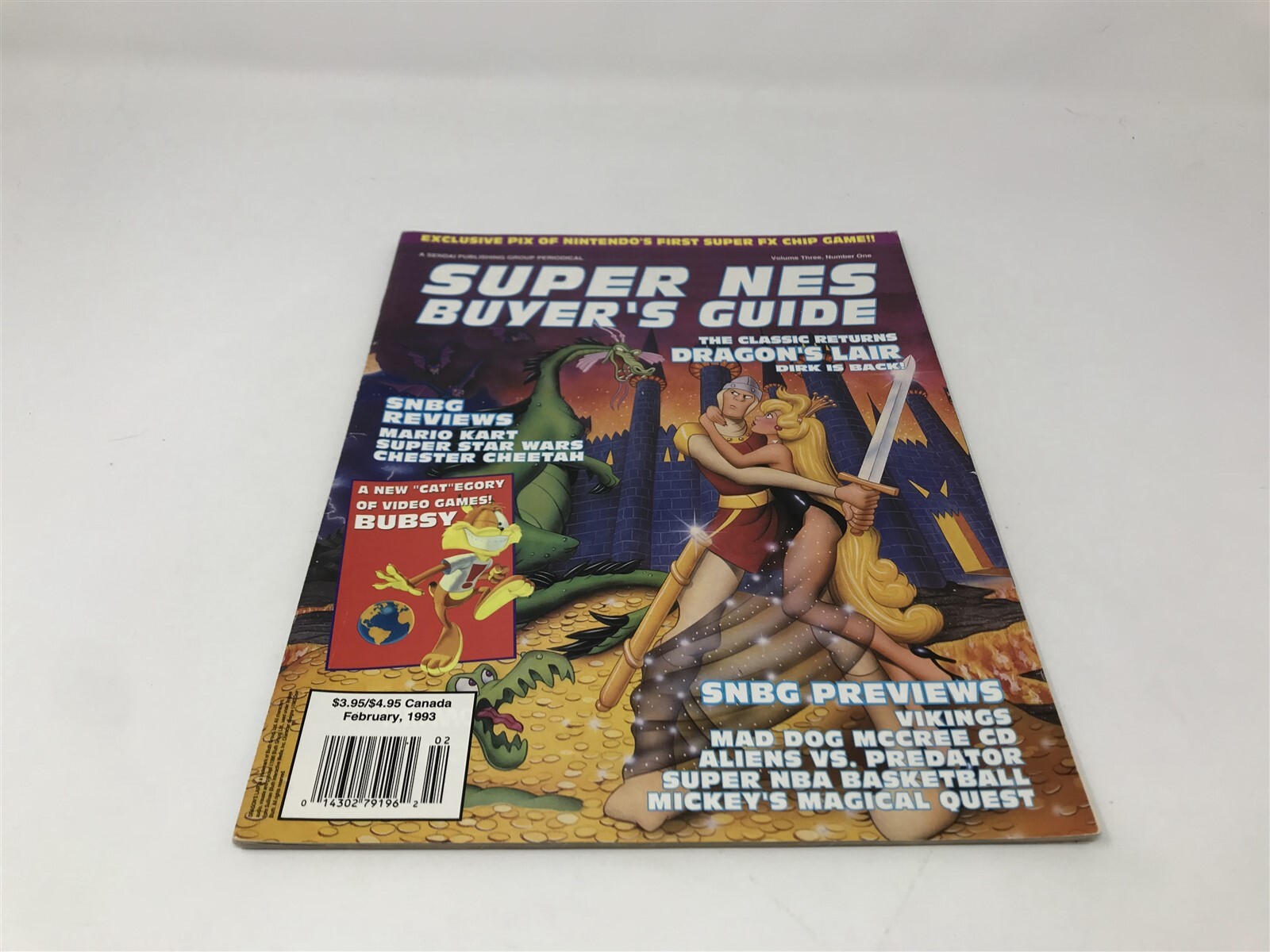 Super NES (Nintendo) Buyer’s Guide Video Games Feb. 1993 Magazine Dragon’s Lair