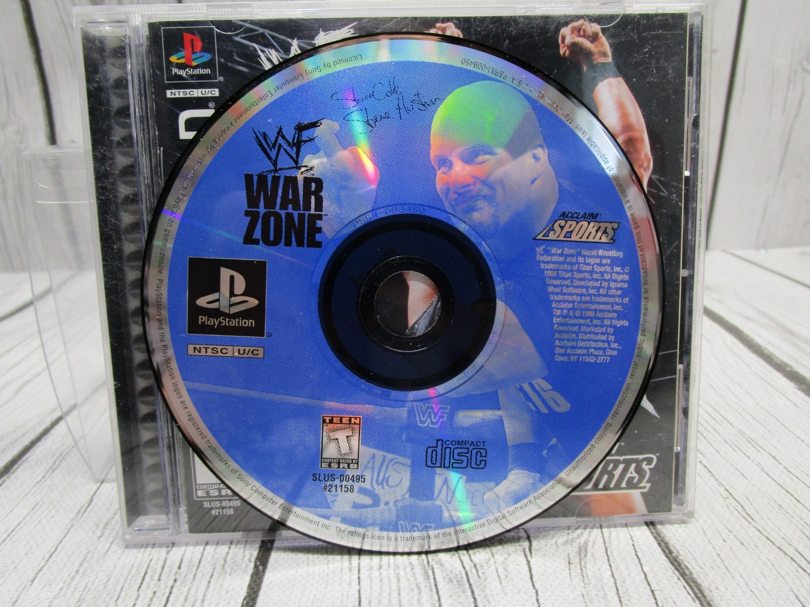 WWF Warzone War Zone Playstation 1 PS1 Black Label Complete w/ Reg Card