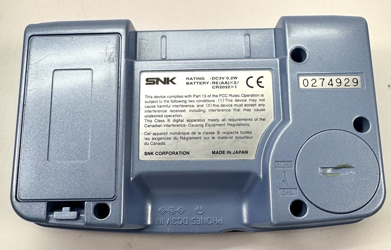 Rare Neo Geo Pocket Color Console Platinum Blue SNK Tested Clean Mint