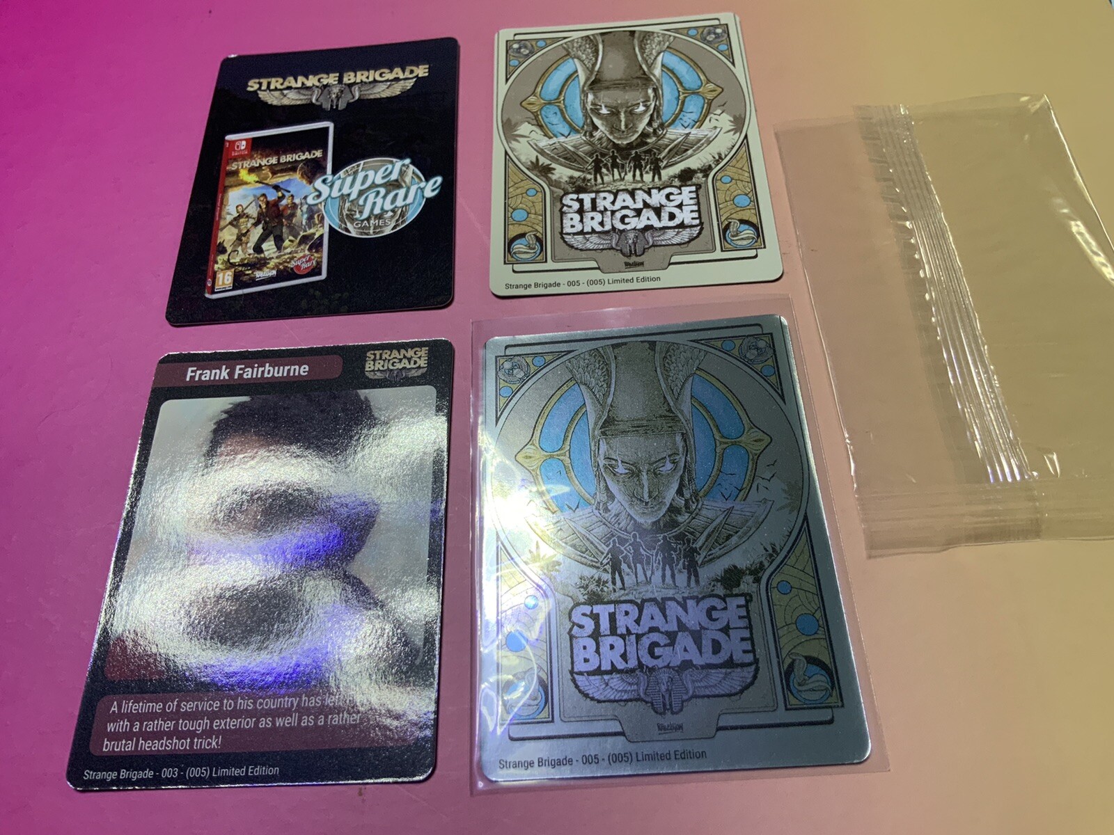 Strange Brigade Shiny Holographic Trading Card’s Super Rare Games SRG Nintendo