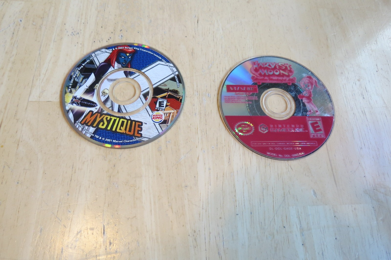 Nintendo Game Cube games. Mystique and Harvest Moon.