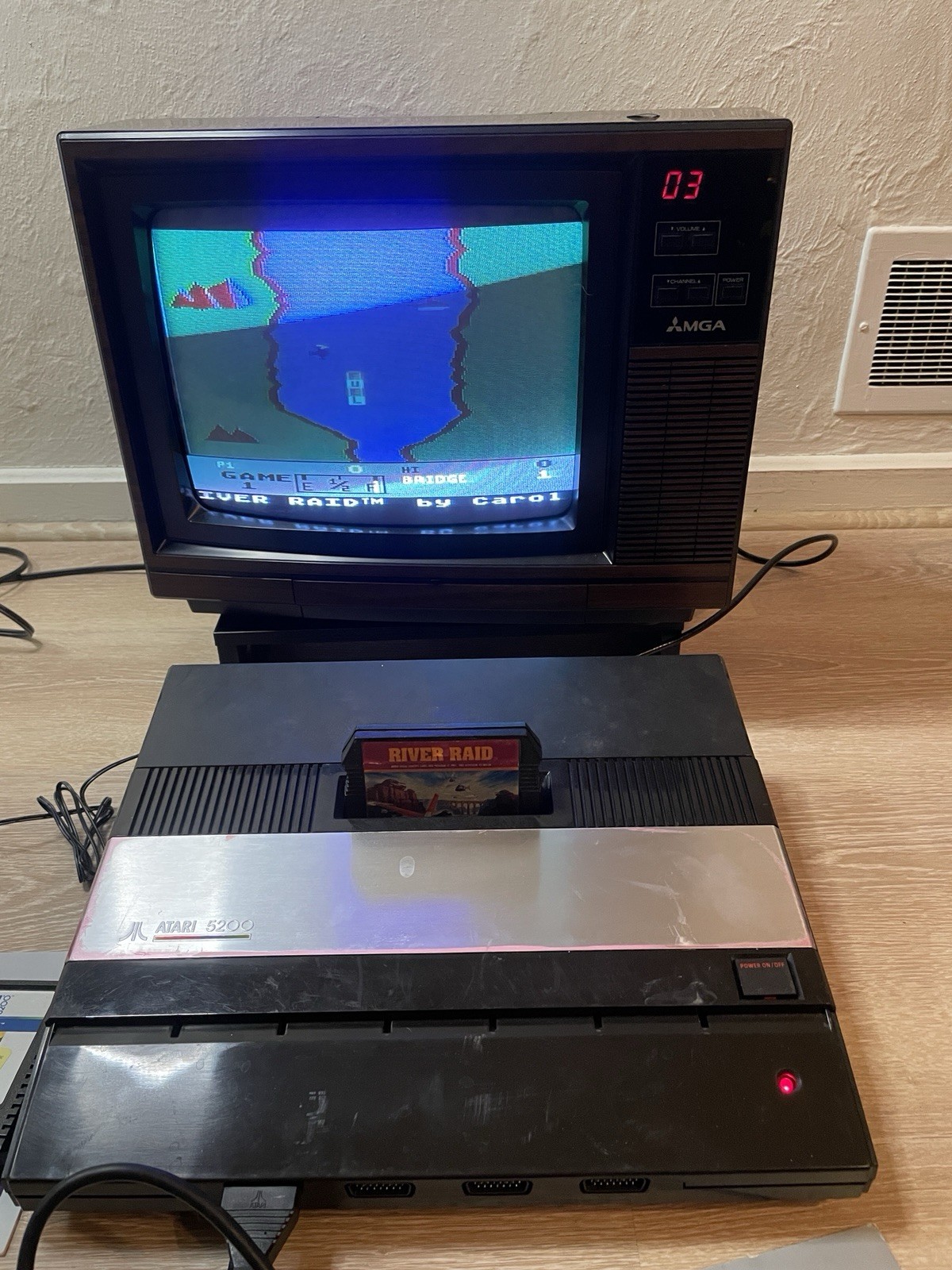 Atari 5200 4 Port Console, Rebuilt Controller, Power Mod, 9 Games. Fully Tested