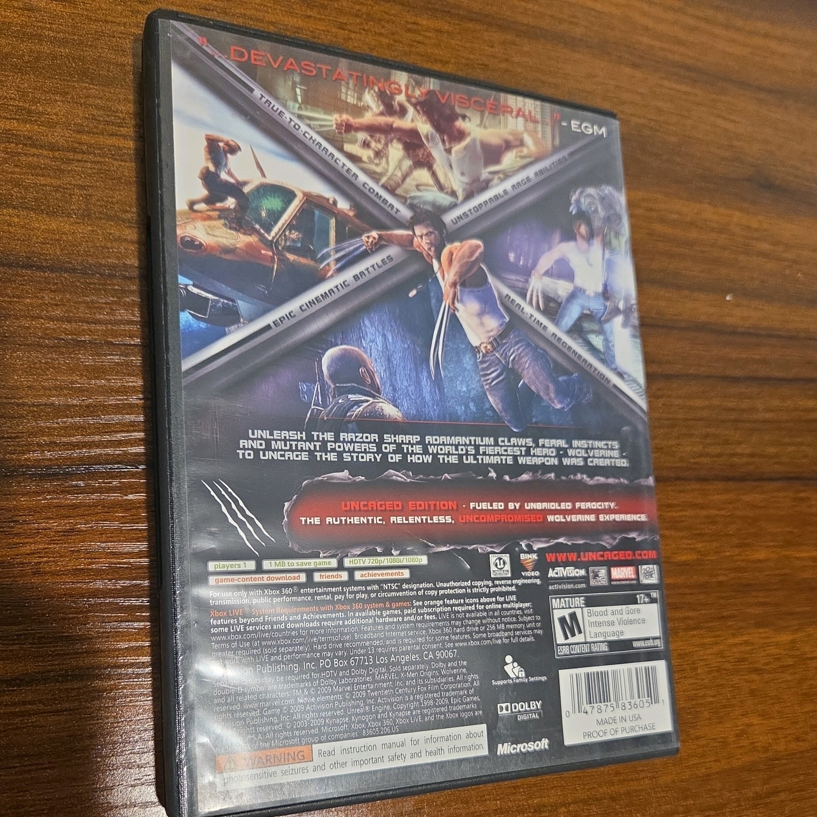 X-Men Origins: Wolverine — Uncaged Edition Microsoft Xbox 360