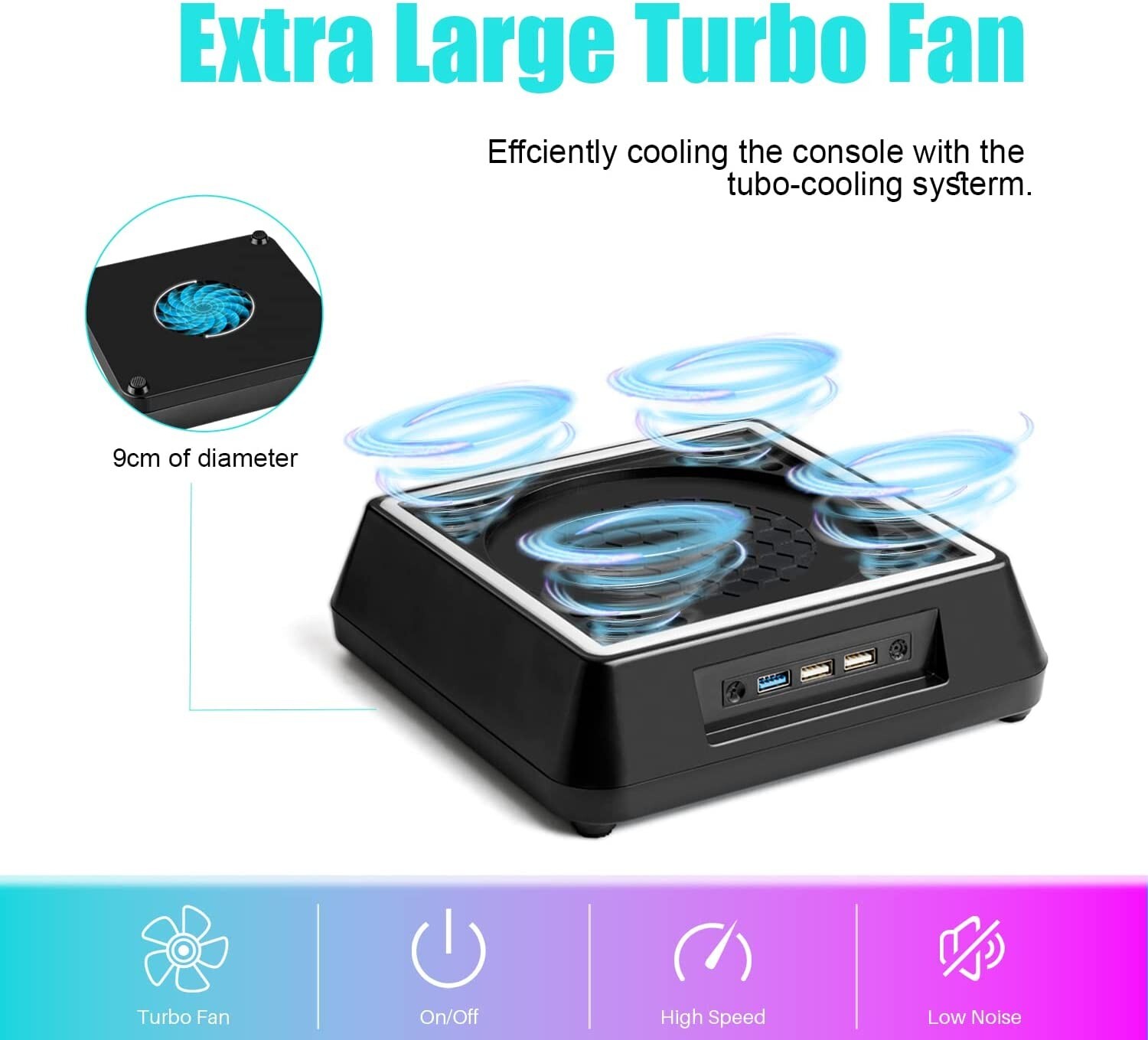 USB Cooling Fan Vertical Stand Cooler Accessories For Xbox Series X Game Console