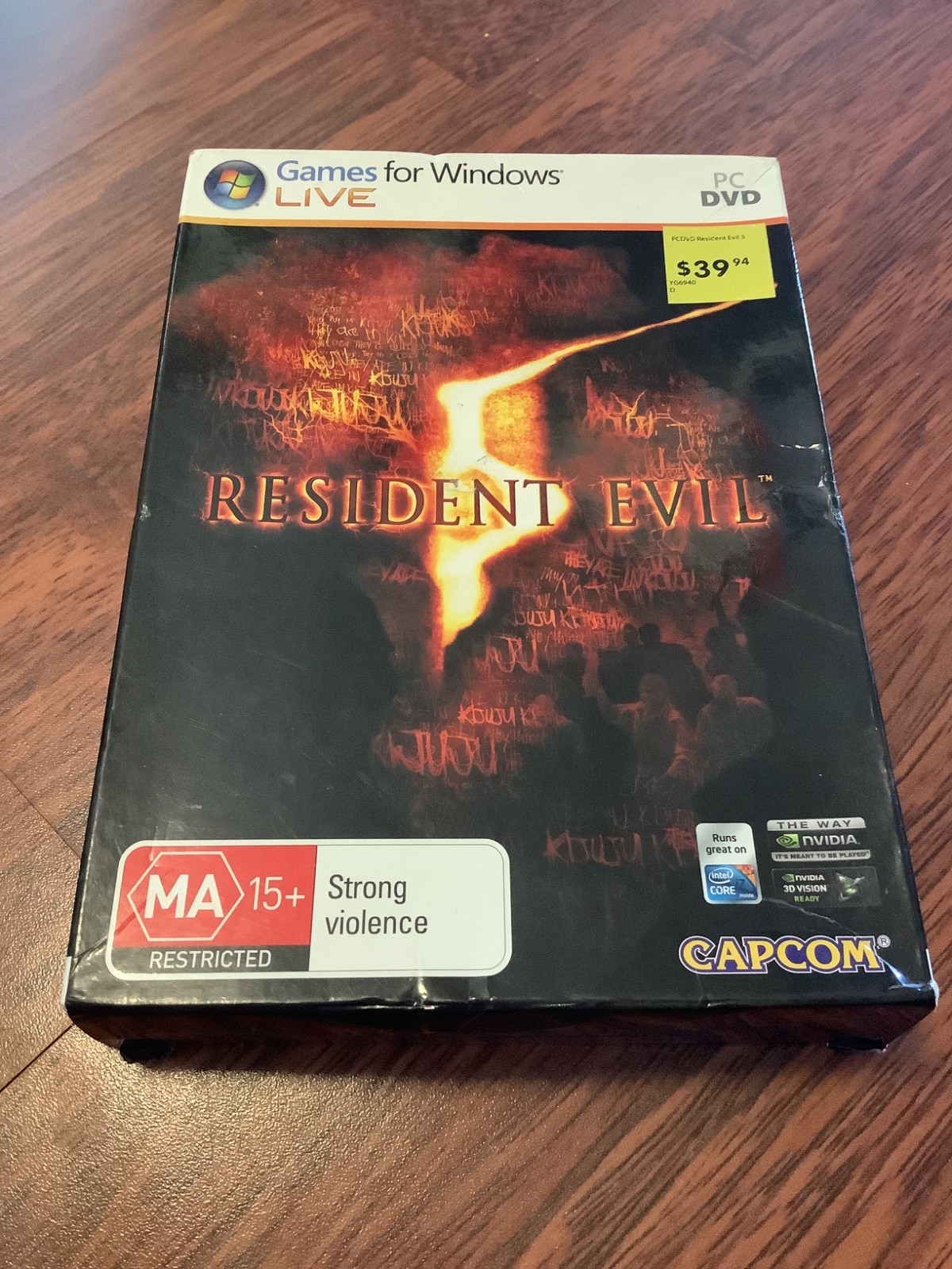 RESIDENT EVIL 5 LIVE PC DVD-ROM CAPCOM MA15+ SEALED RARE AUSTRALIAN RELEASE