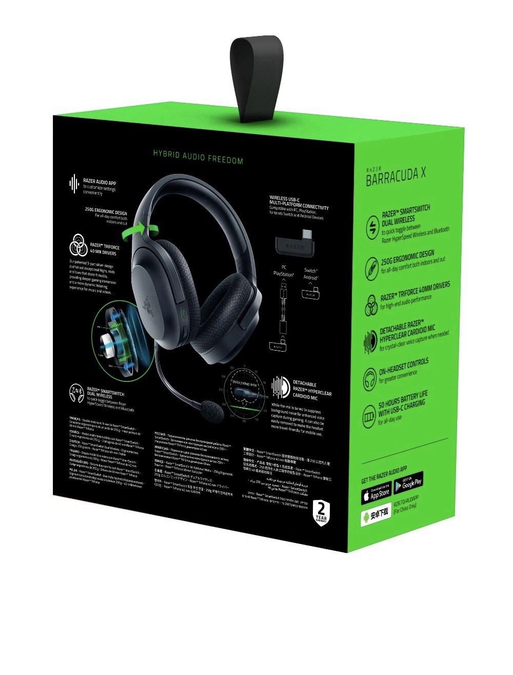 Razer Barracuda X Wireless Gaming Headset – Black (RZ0404430100R3U1)