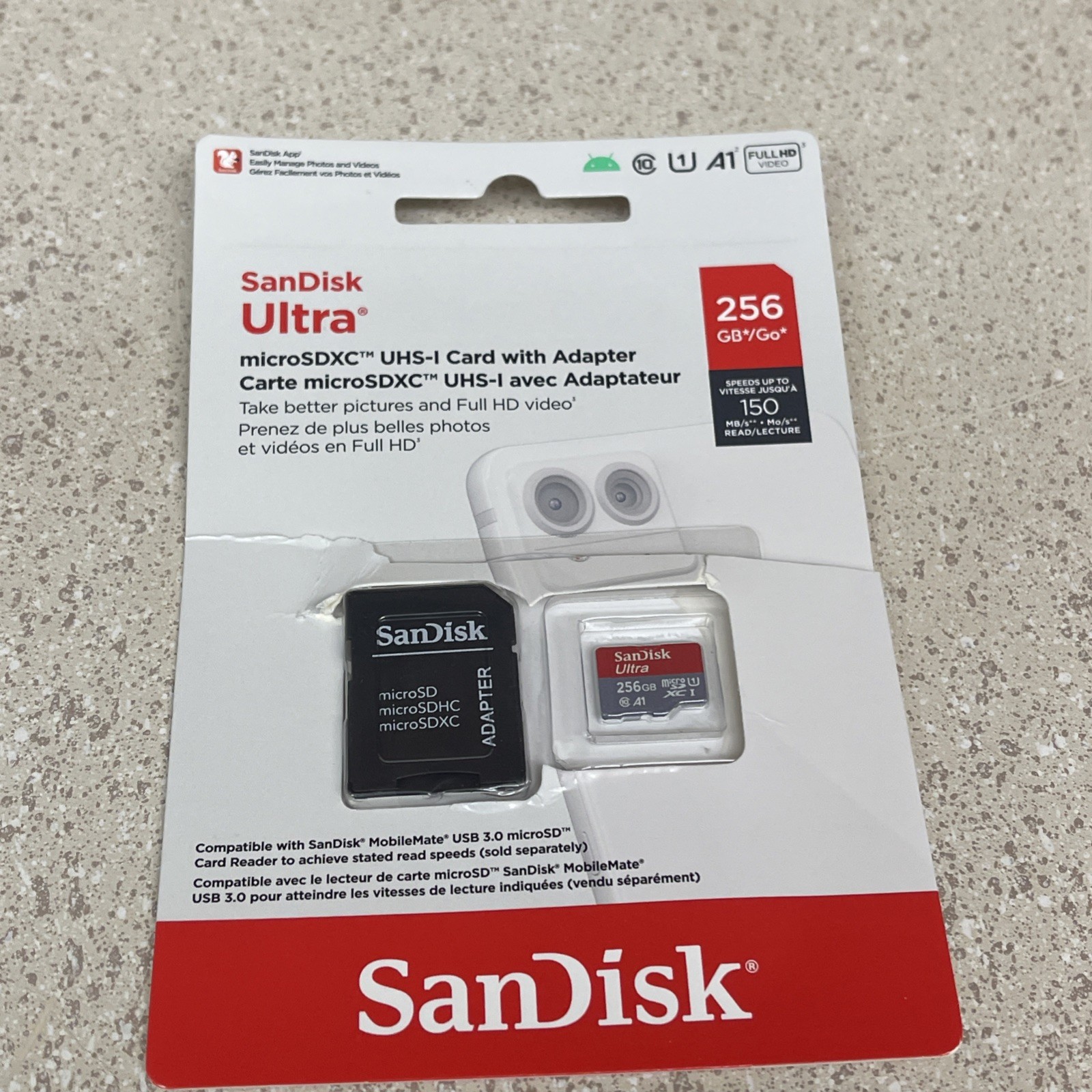 Sandisk Ultra MicroSDXC UHS-I Card with Adapter 256GB up to 150MB/S