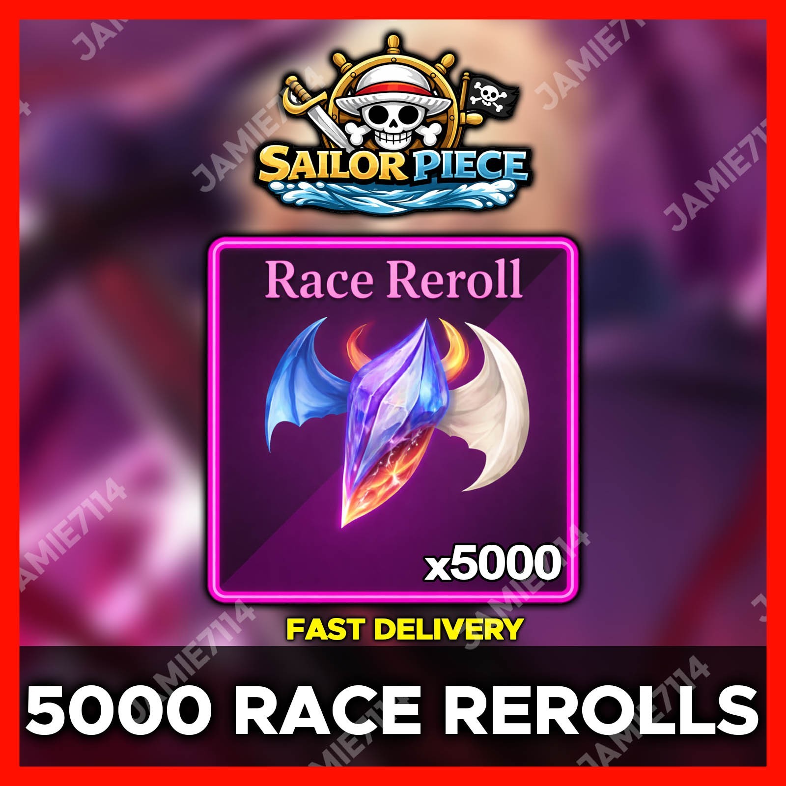 ✅5000 RACE REROLLS ⚔️ SAILOR PIECE‼️FAST & EASY DELIVERY‼️