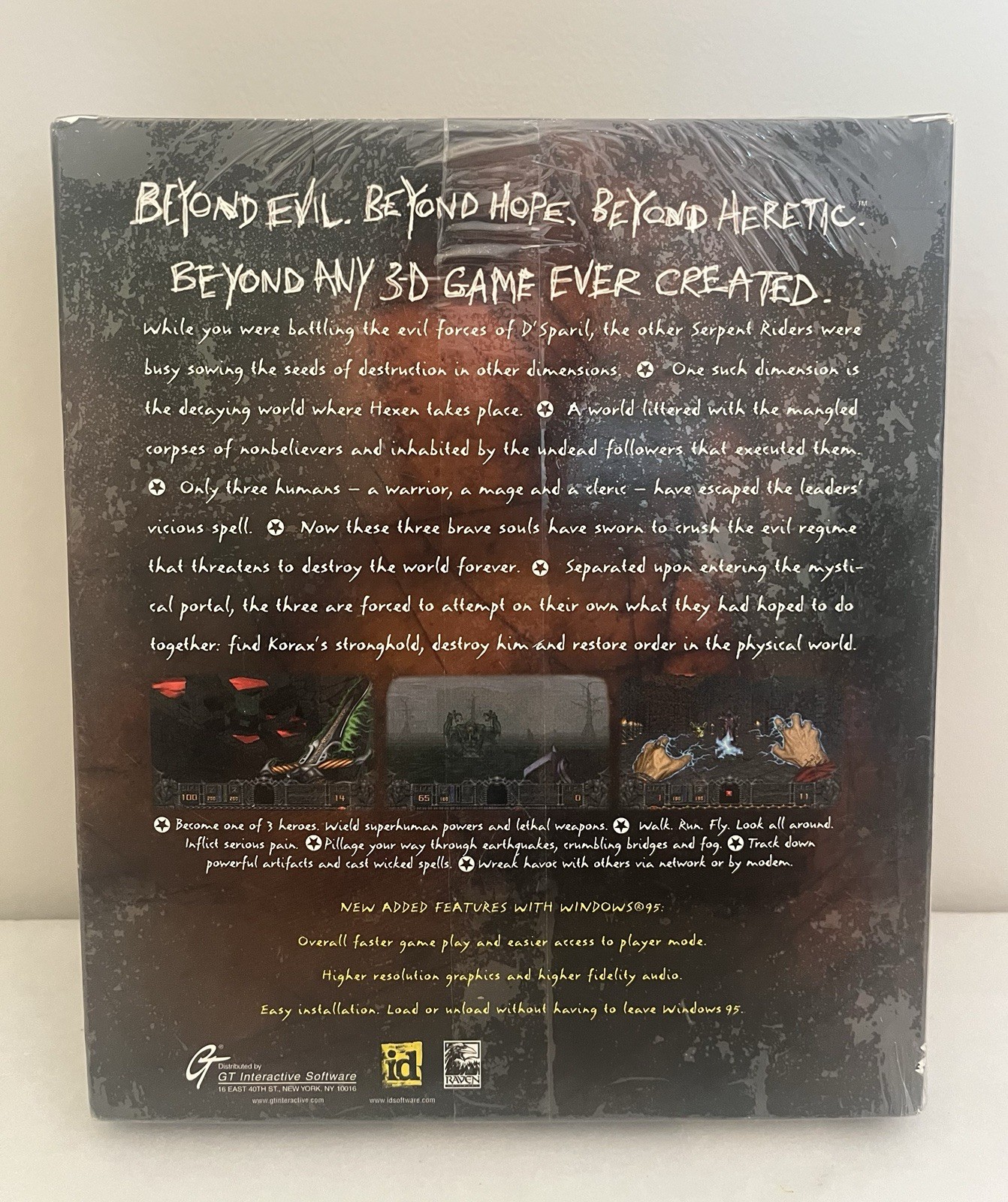Brand New Hexen Beyond Heretic PC CD-ROM 1995 Big Box – Sealed – Rare
