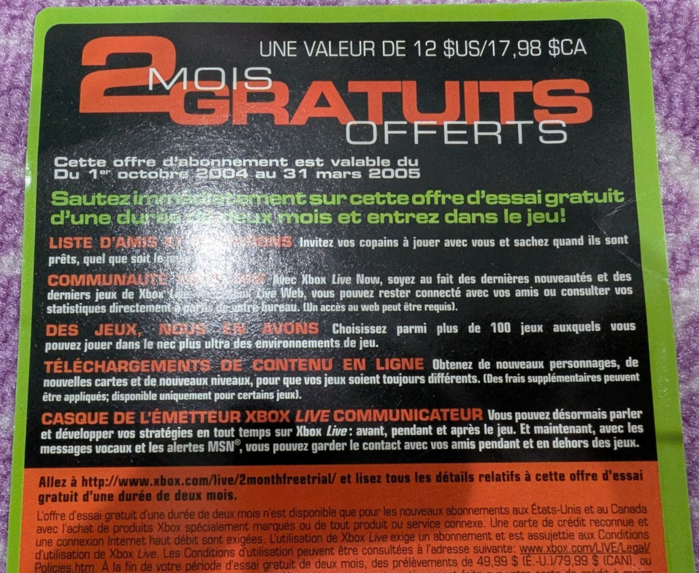 Brand New Microsoft Xbox Live 2 Month Free Trial Code Scratch Card! Expired!