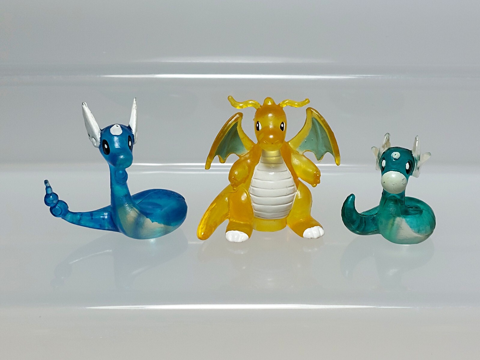 Dragonair Dragonite Dratini (Clear) Pokemon Figure Gashapon Bandai R04 0.9-1.3in