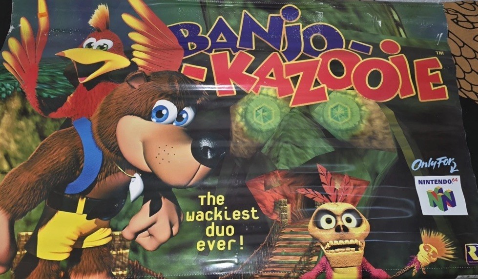 Banjo Kazooie Nintendo 64 N64 Store Banner Promo Display Standee Super Sign 1996